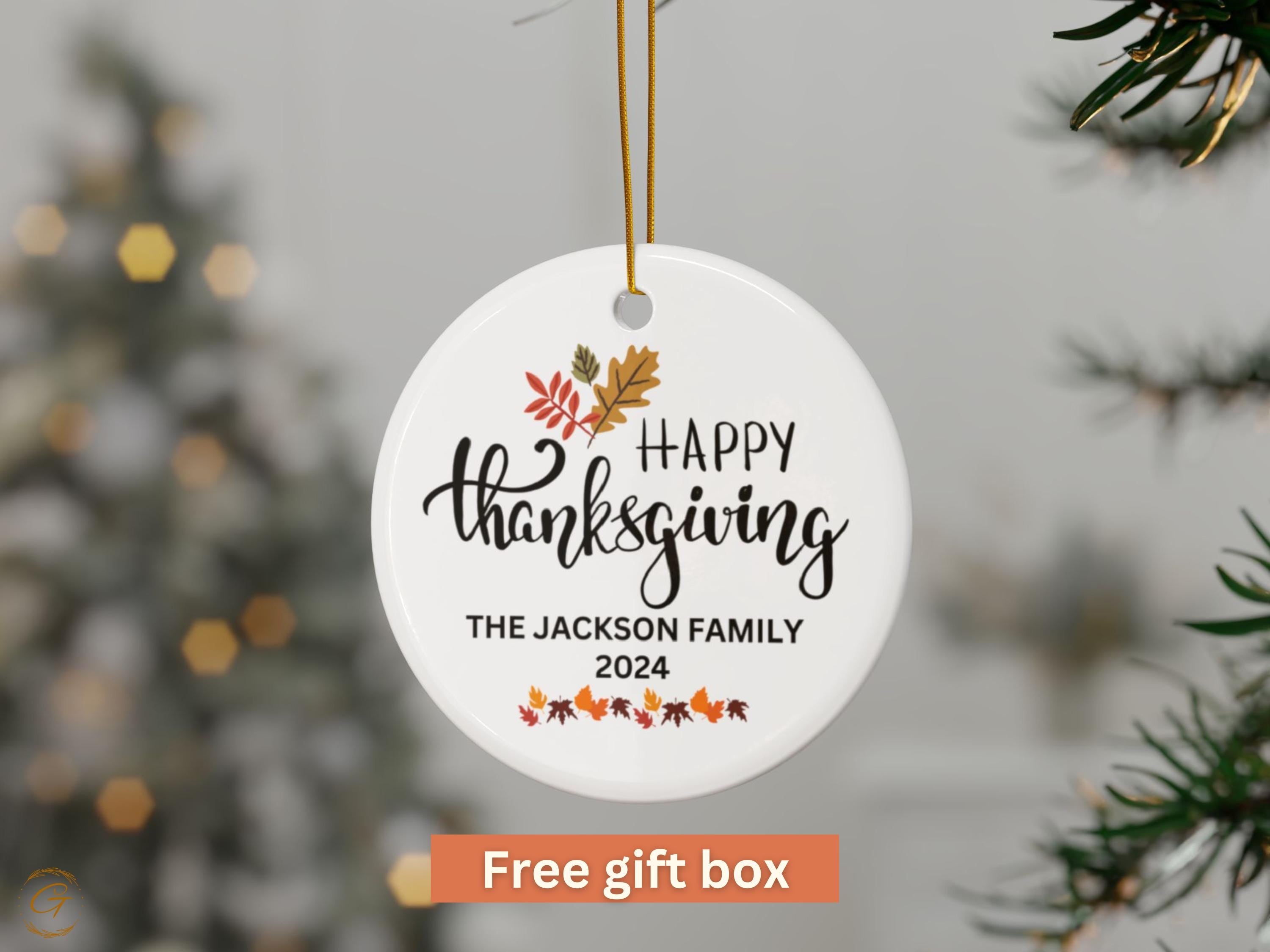 Personalized Thanksgiving Family Ornament Decoration 2024, Customized Family Gifts, Holiday Keepsake, Personalized Home Decor, Holiday Gifts