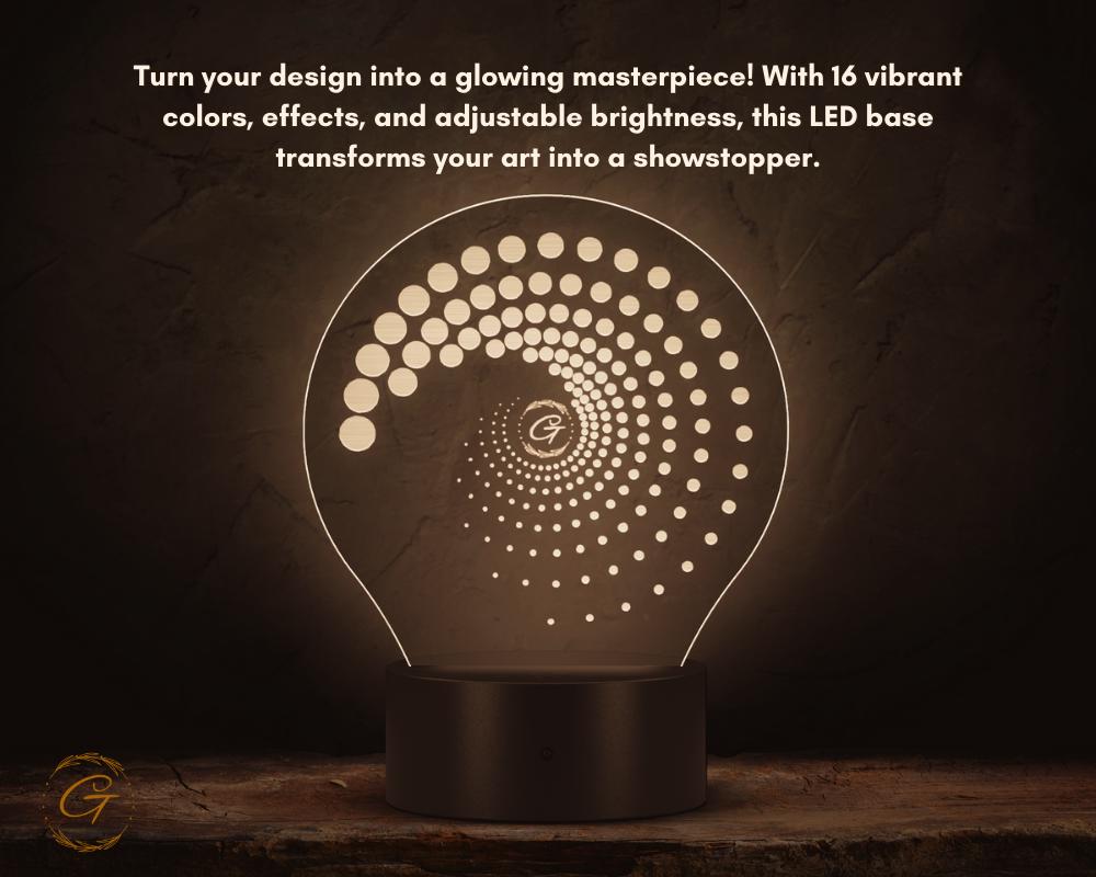 G Dots Design Circle Acrylic LED Sign, Custom Wall Light