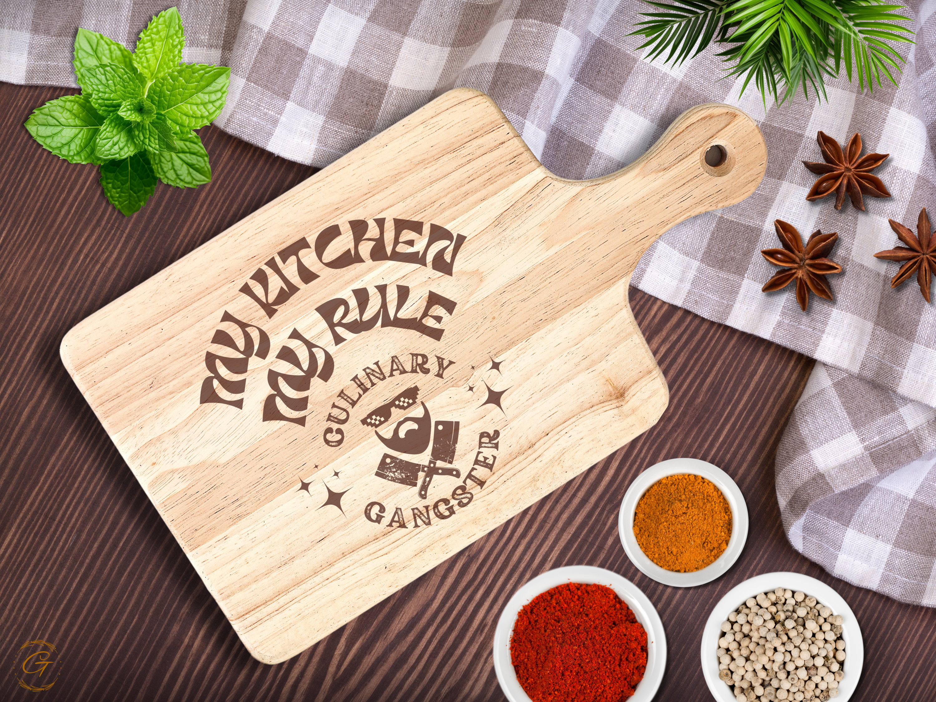 My Kitchen My Rules Hardwood Cutting Board