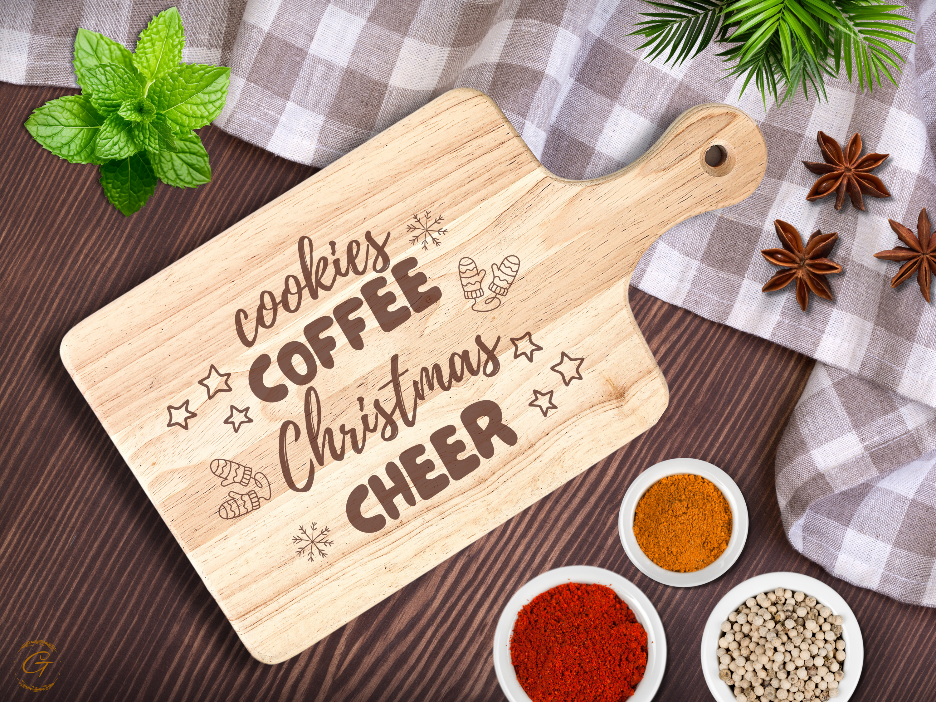 Cookies Coffee Christmas Cheer Cutting Board