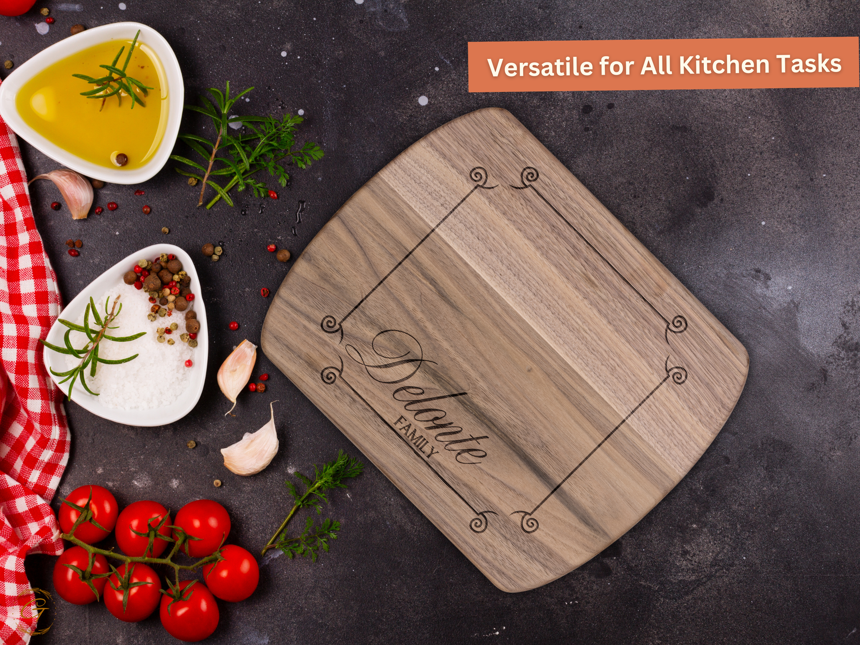 Personalized Hardwood Oval Cutting Boards
