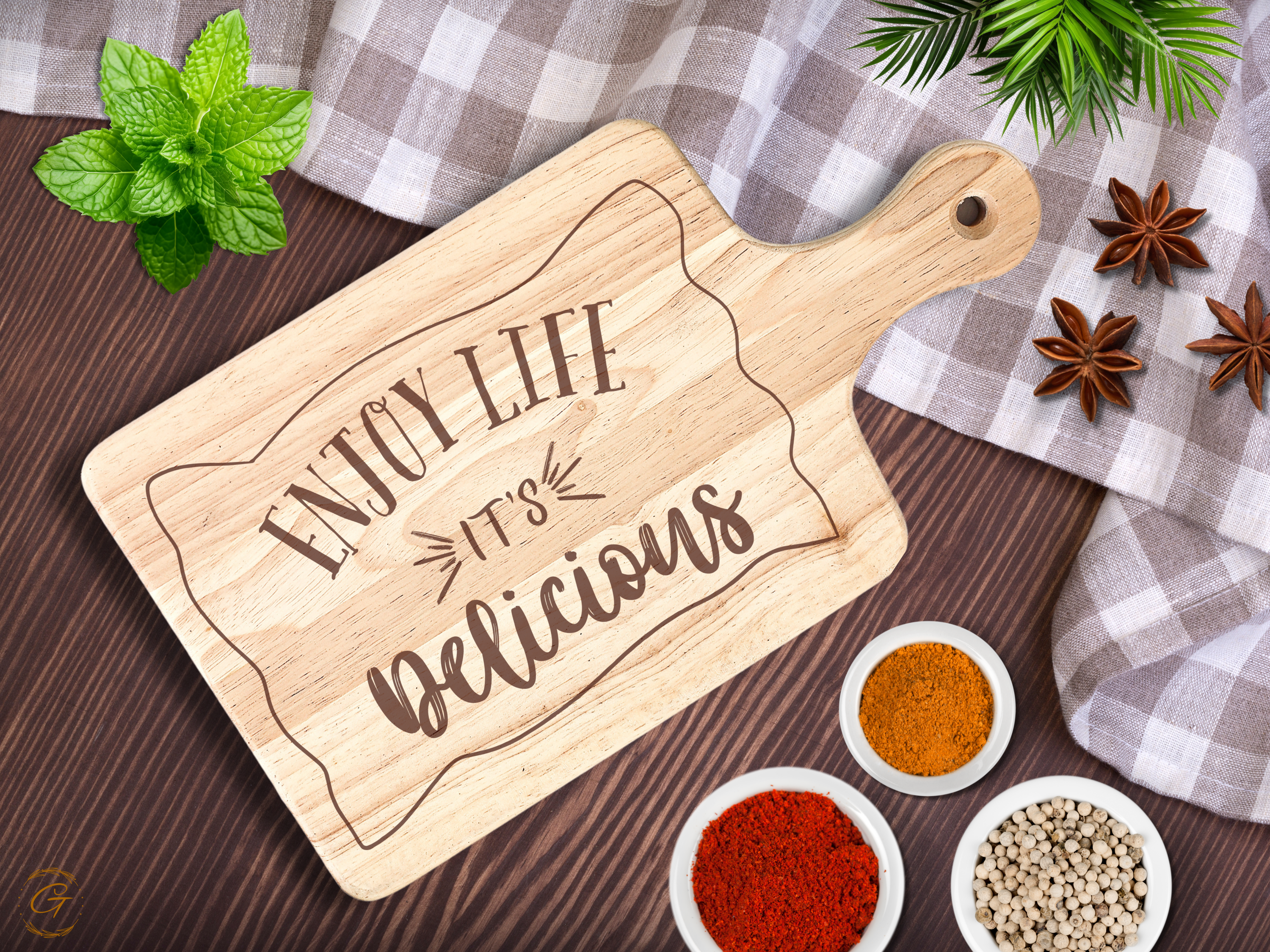 Enjoy Life It’s Delicious Hardwood Cutting Board