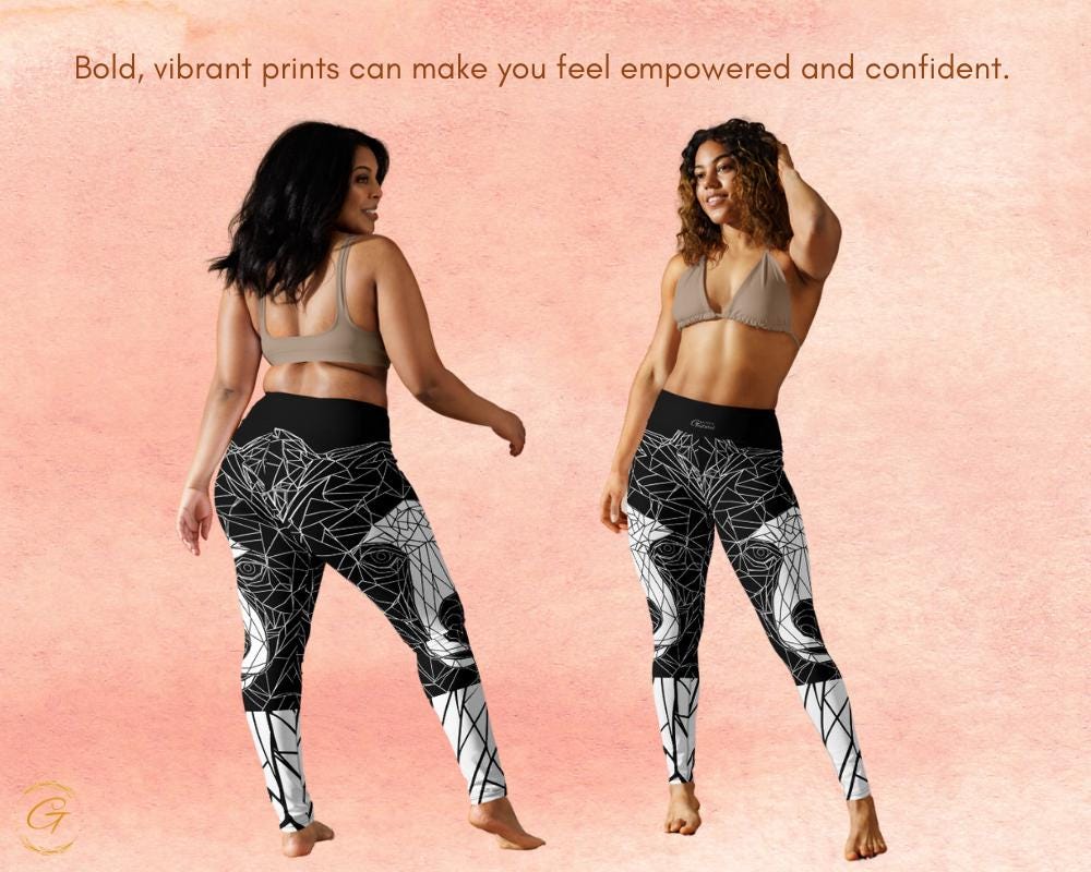 Geometric Bear AOP High-Waisted Yoga Pants