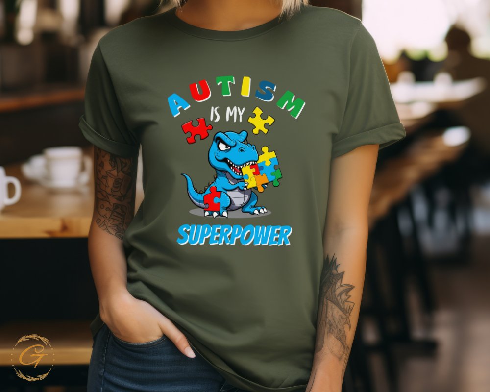 Autism Is My Superpower Dinosaur T-Shirt product type