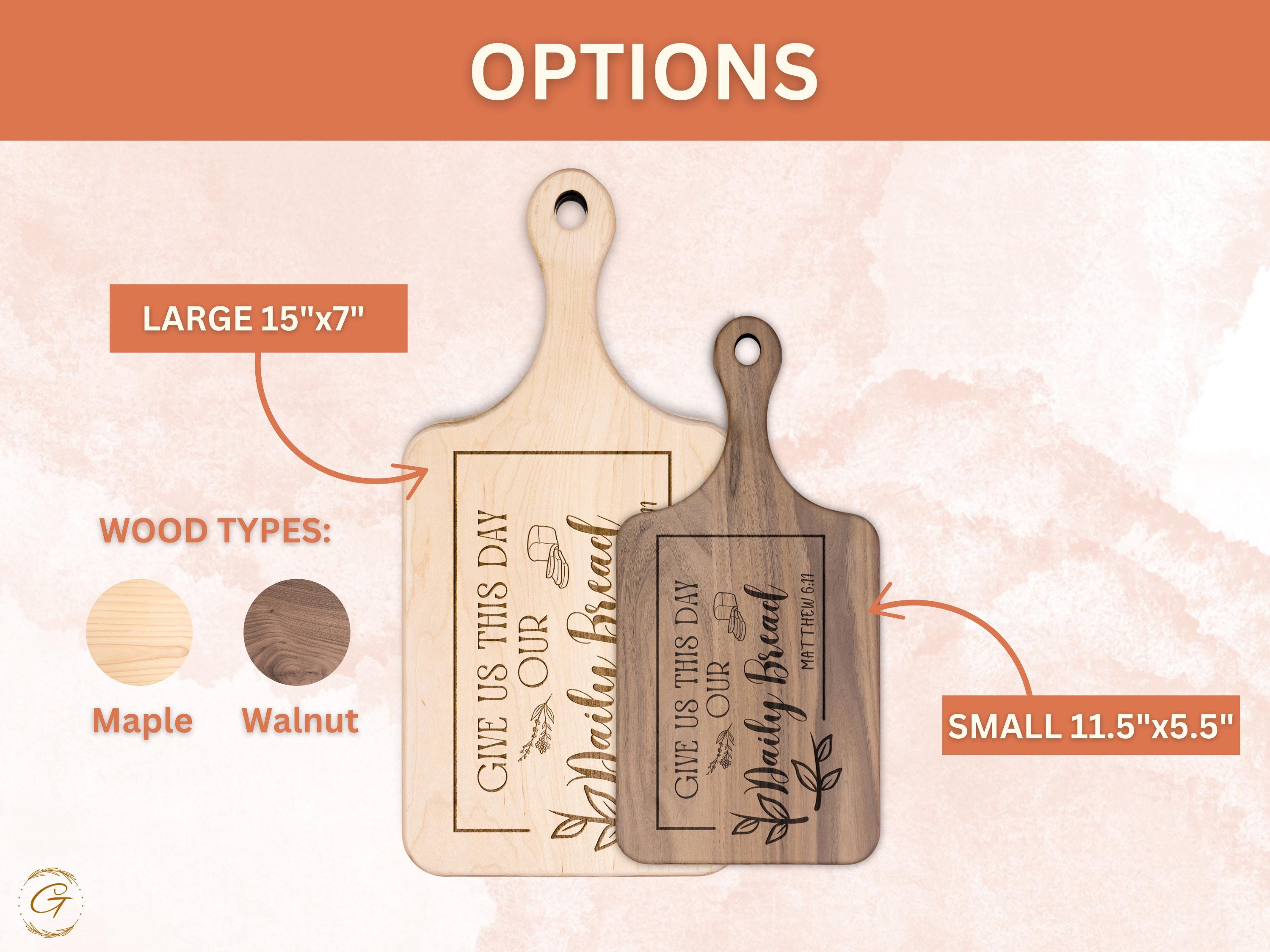 Bible Verse: Give Us This Day Our Daily Bread Cutting Board | Engraved Wood Kitchen Decor Gift