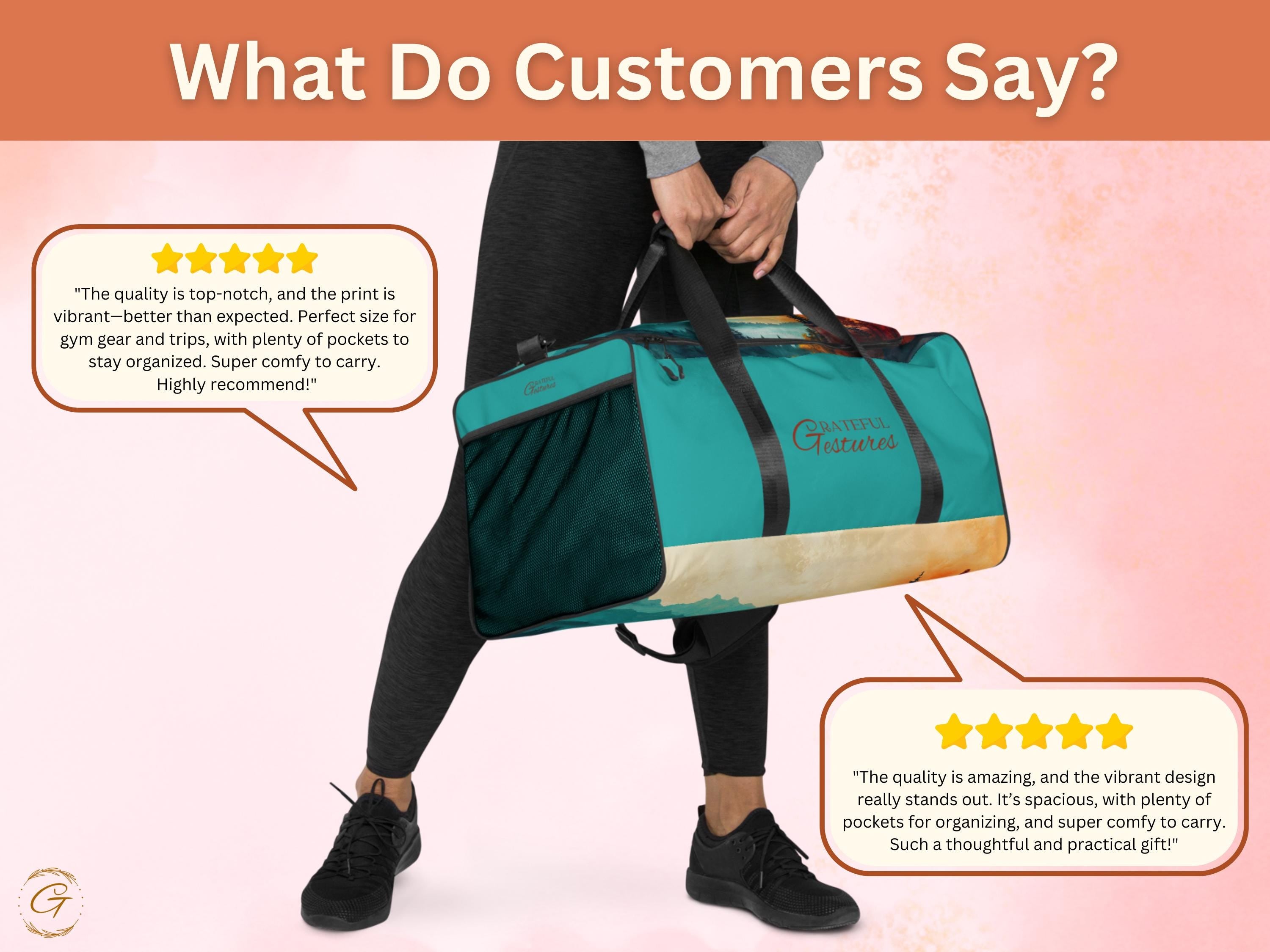 Custom AOP Travel Duffle Bag - Scenic Forest Design