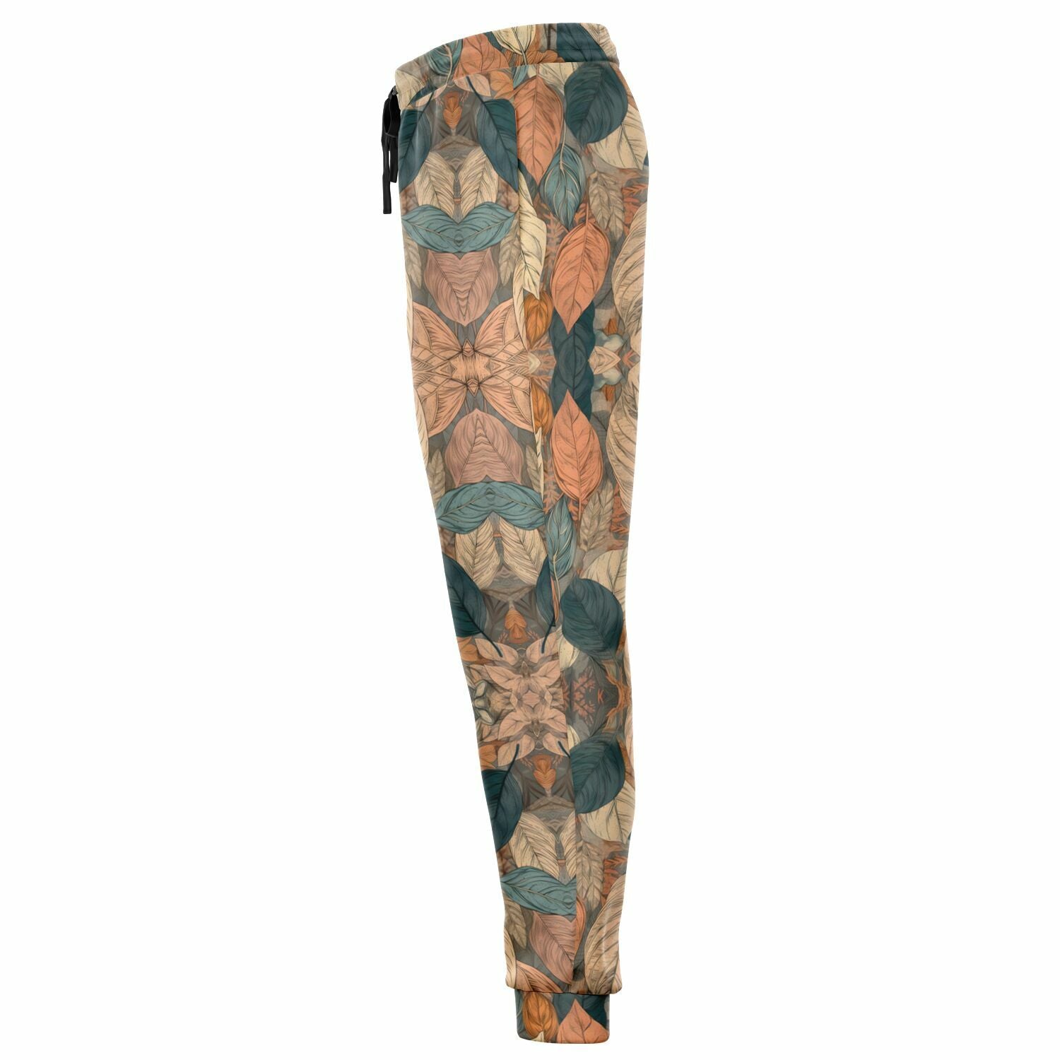 Earthy Leaf Print Joggers – Boho Aesthetic Sweatpants