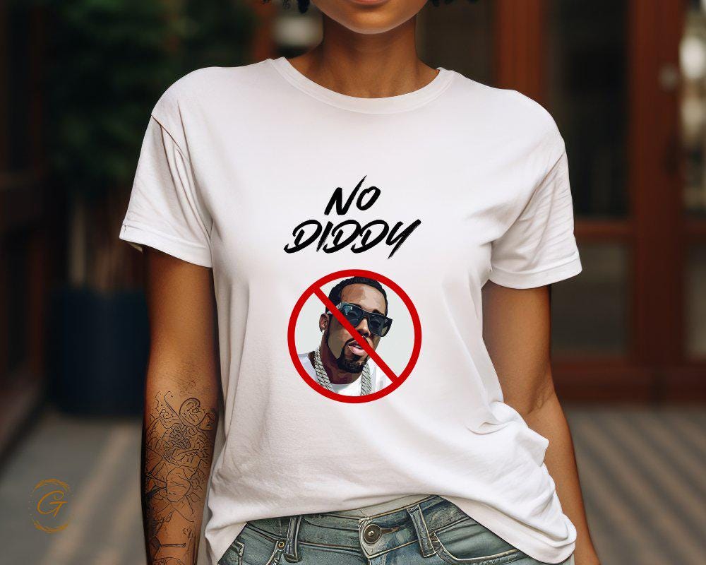Diddy T-Shirt Funny Graphic Tee, 'No Diddy' T-Shirt