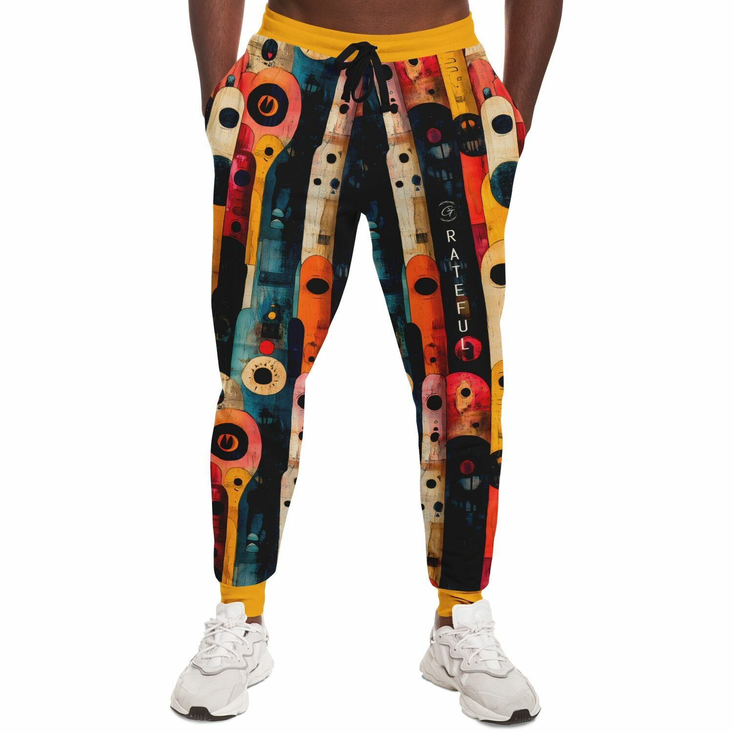 Abstract Retro Art Joggers – Bold Colorful Sweatpants for Men & Women