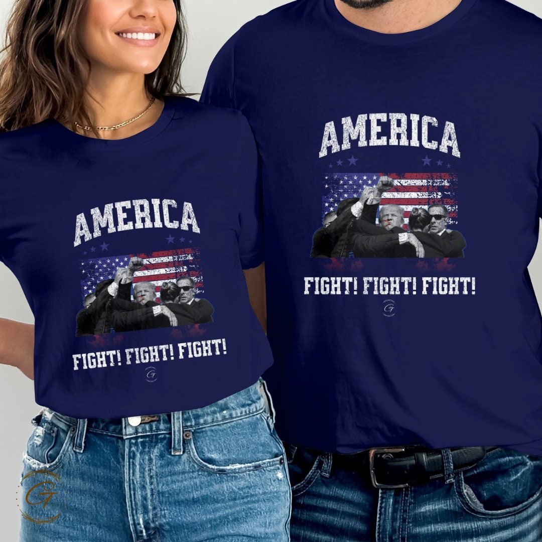 Trump T-shirt America Fight Fight Fight Design Tee
