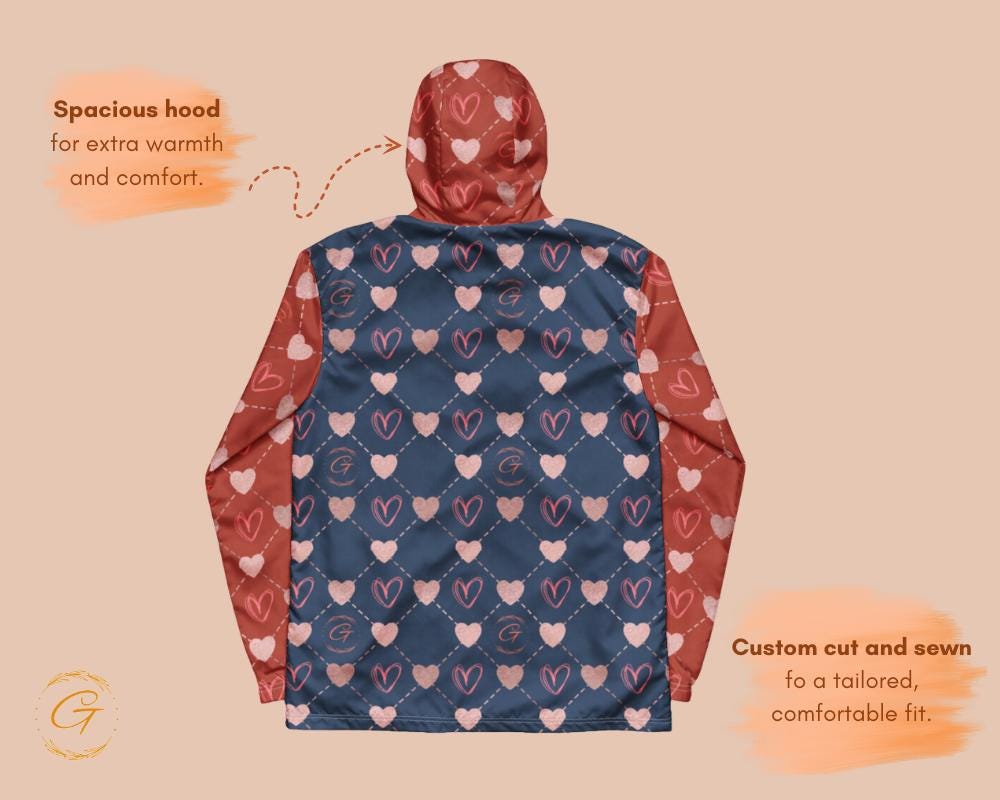 Men’s Windbreaker G Heart Stylish Zip-Up Jacket