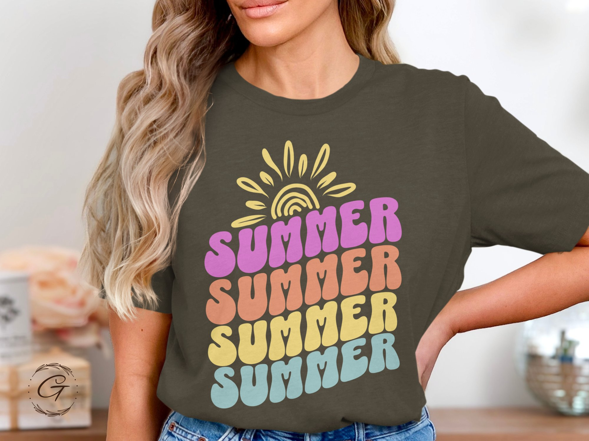 Retro Summer Sun Graphic Tee Casual Shirt product