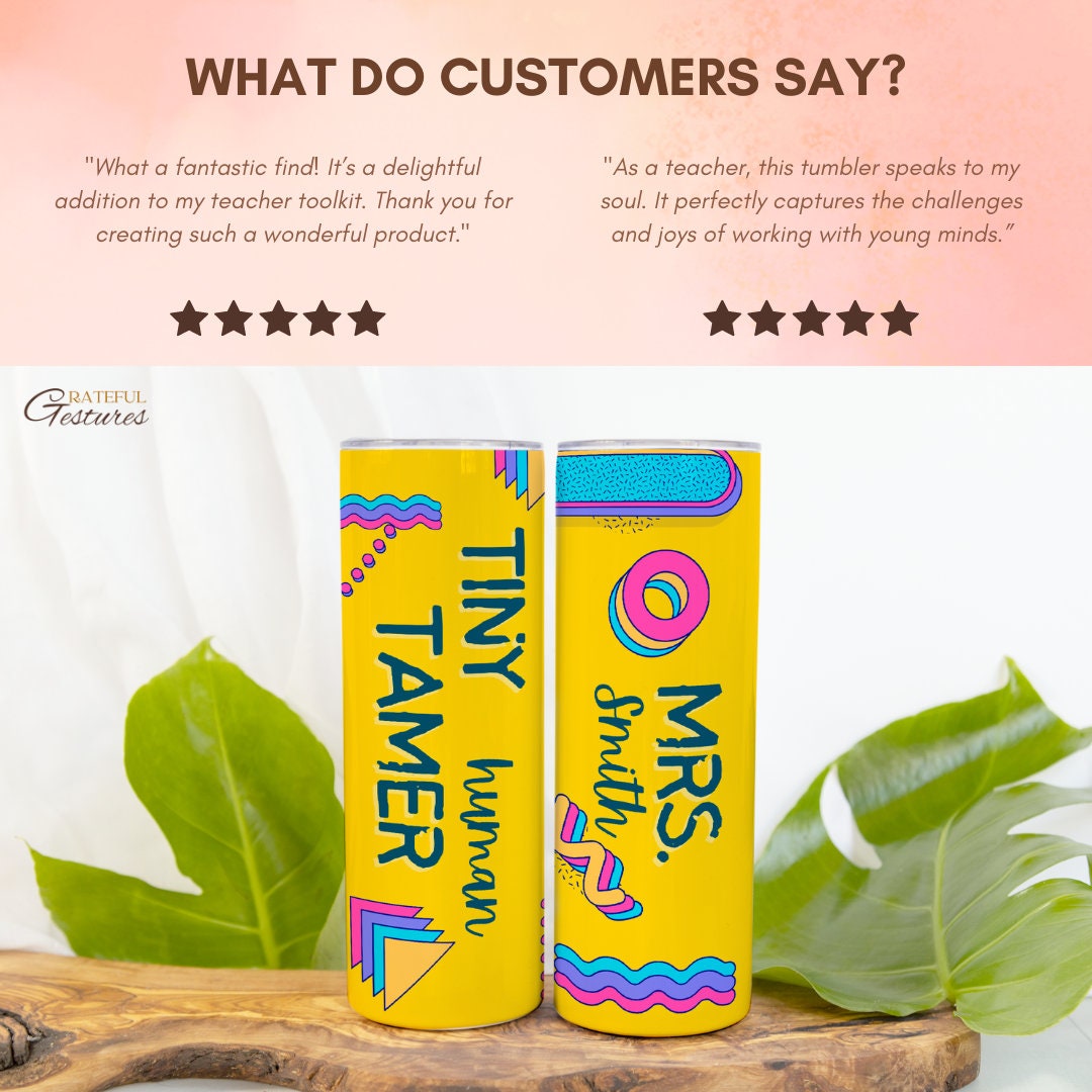 Personalized Teacher Tumbler 20 oz Skinny Teacher Gift