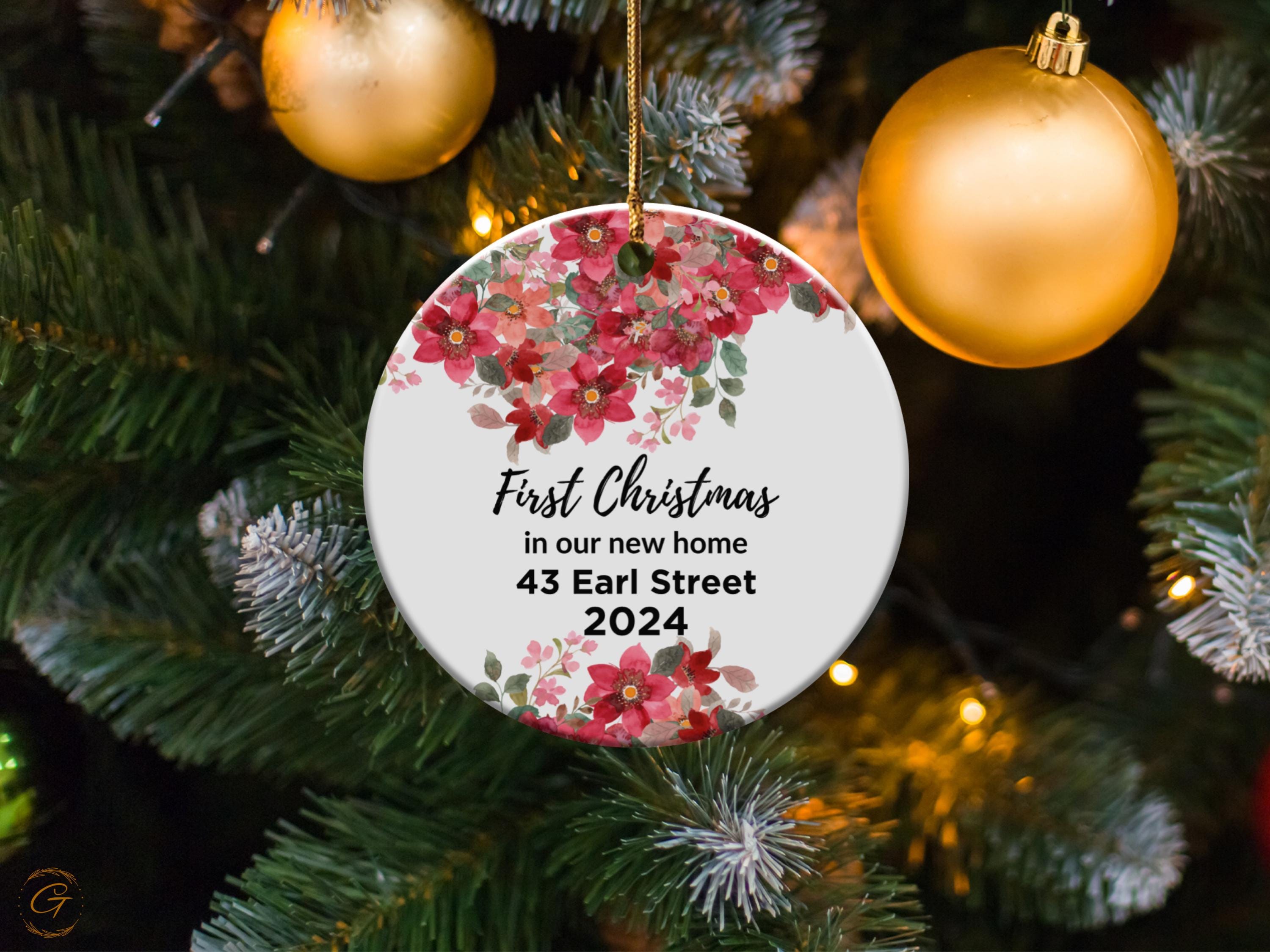 Personalized Christmas Ornament, Our First Christmas Holiday Keepsake, Floral Design Keepsake, 2024 New Home Decoration, Custom Holiday Gift