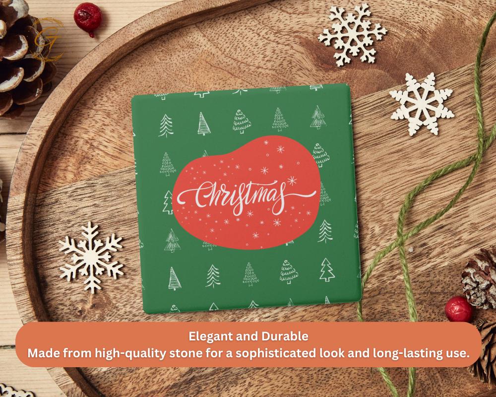 Soapstone Coaster Christmas Design