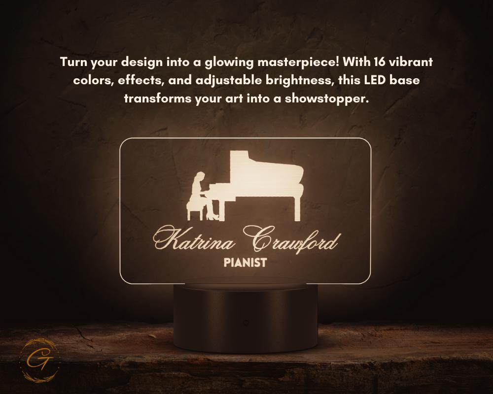 Profession Name Plate Acrylic LED Light Custom Desk Sign