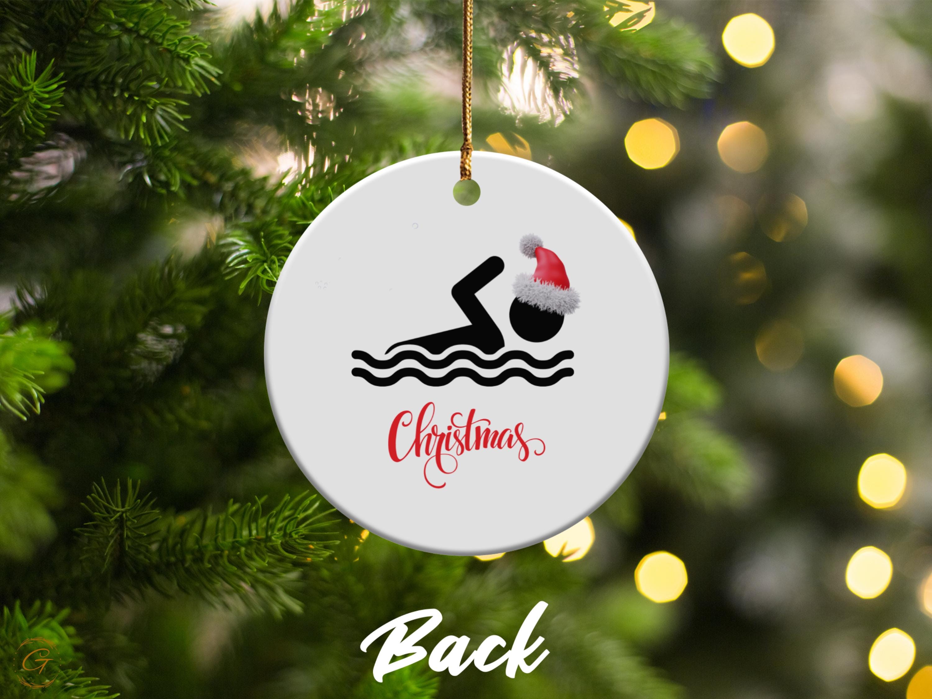 Personalized Swimmer Christmas Ornament, Custom Holiday Gift