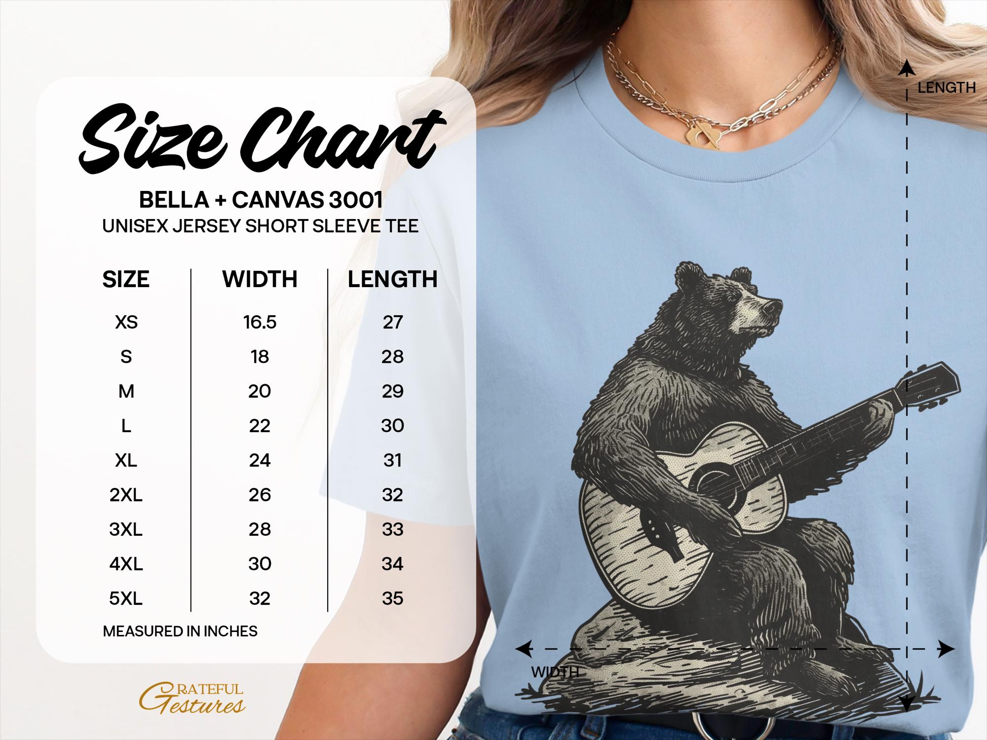 Bear Playing Guitar Graphic Tee, Funny Bear T-Shirt Design