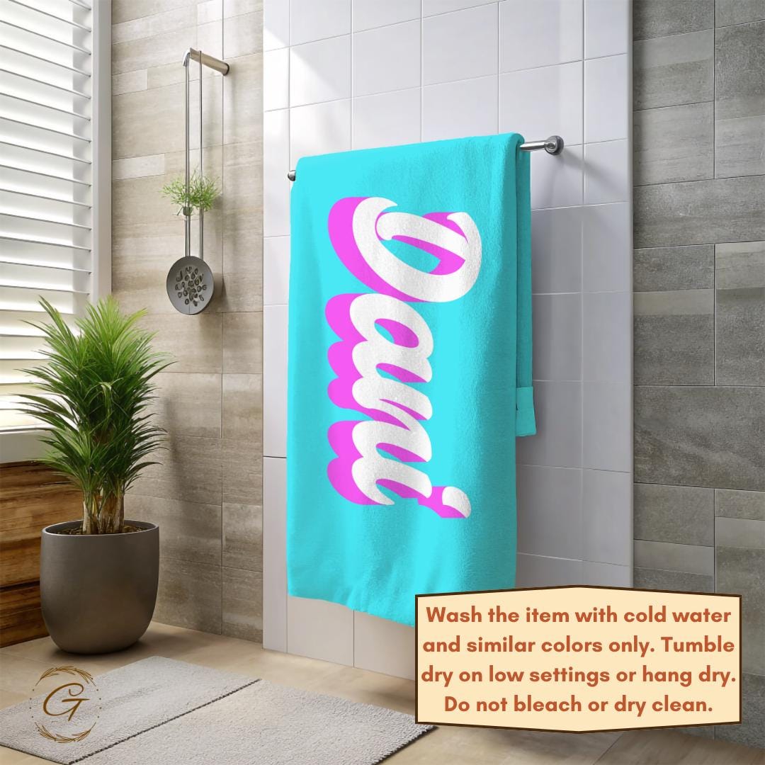 Colorful Beach Towel with Custom Name