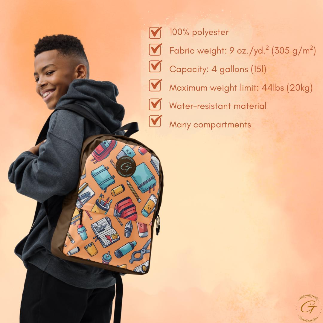 School Supplies Print Backpack