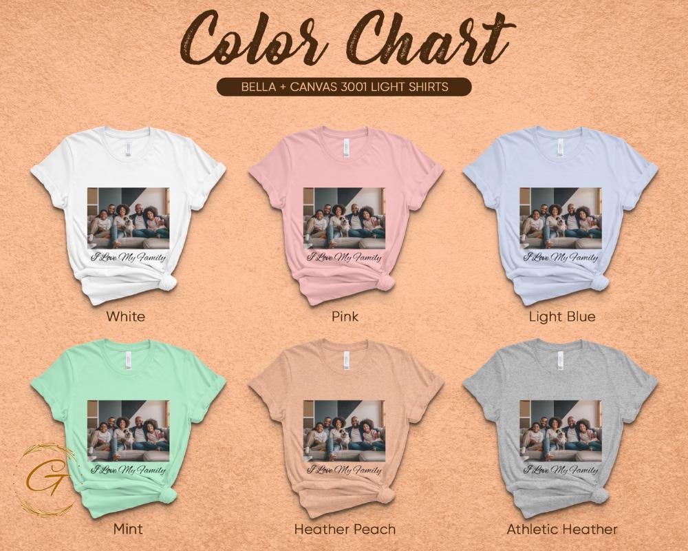 Personalized Family Love T-Shirt, Happy Family Portrait Design Tee