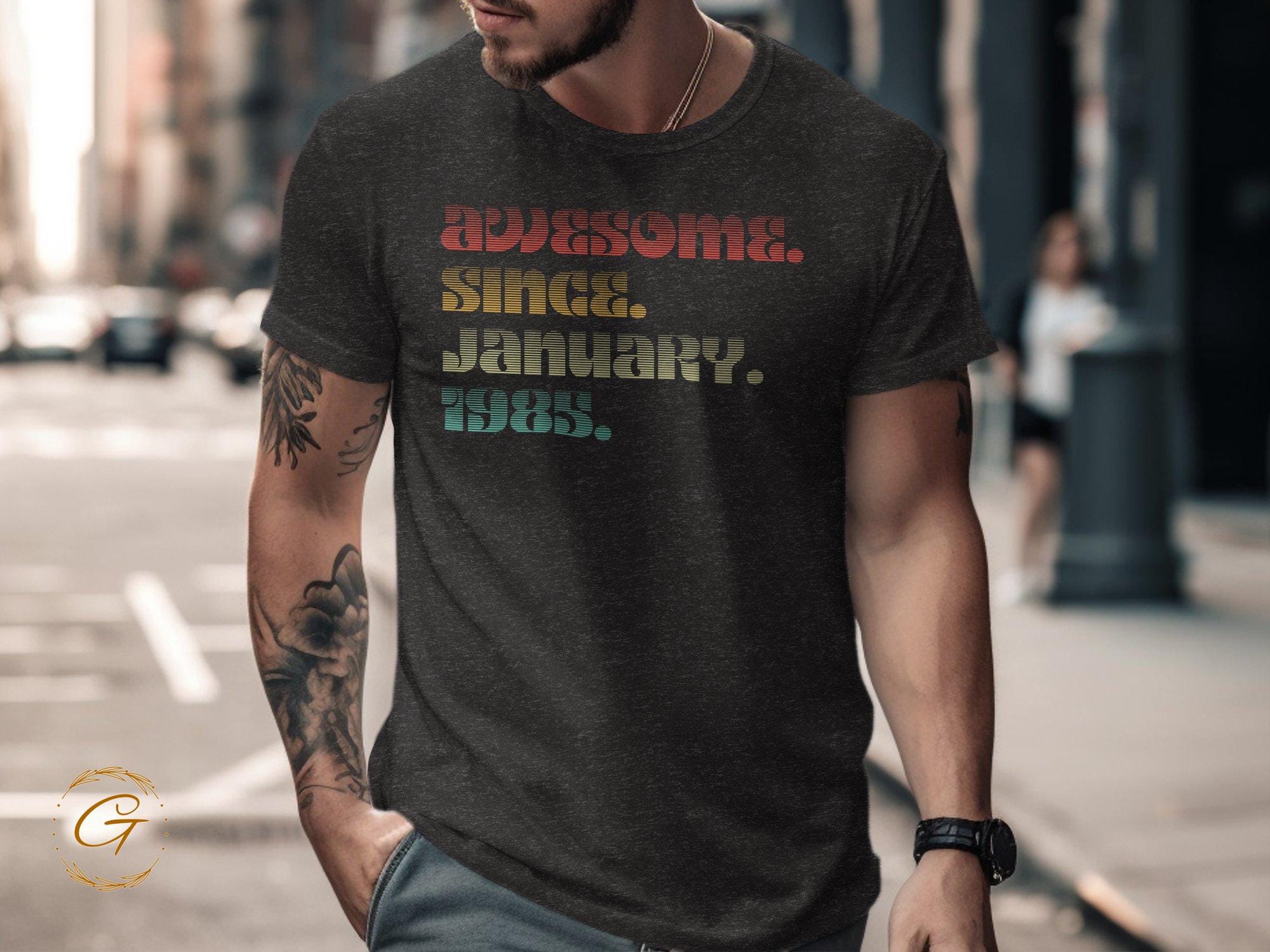 Awesome Since January 1985 Birthday Gift Shirt Vintage Inspired Tee