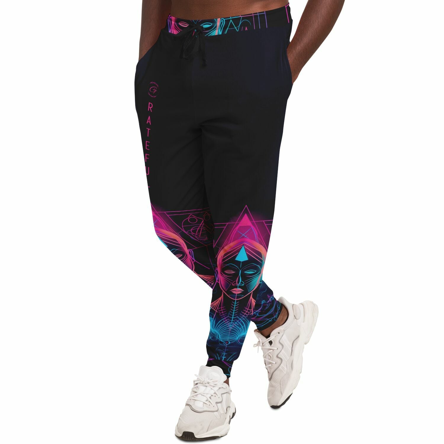 Neon Spiritual Enlightenment Joggers – Psychedelic Buddha Sweatpants