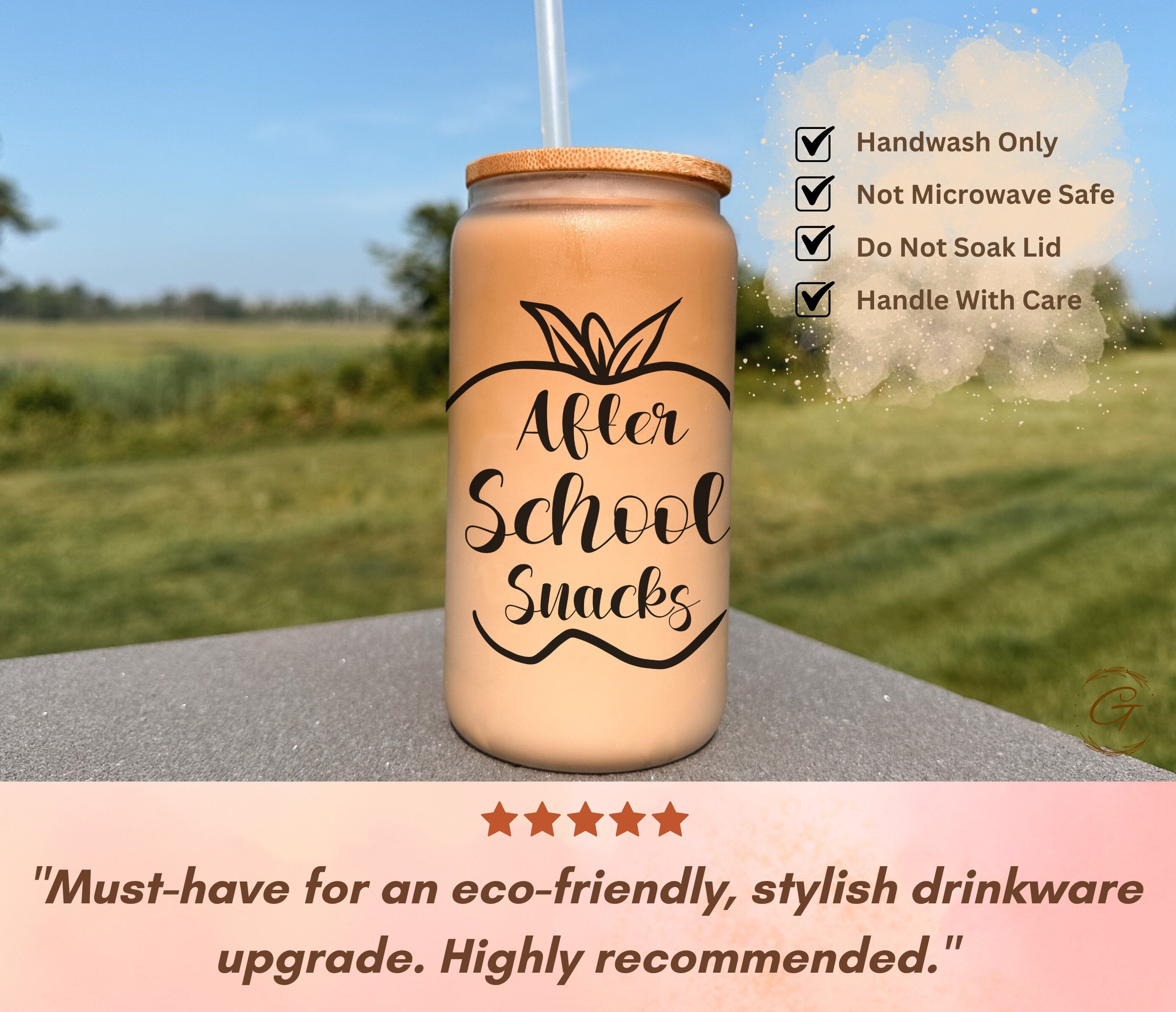 After School Snacks Frosted Glass Cup, Teacher's Libbey Cup