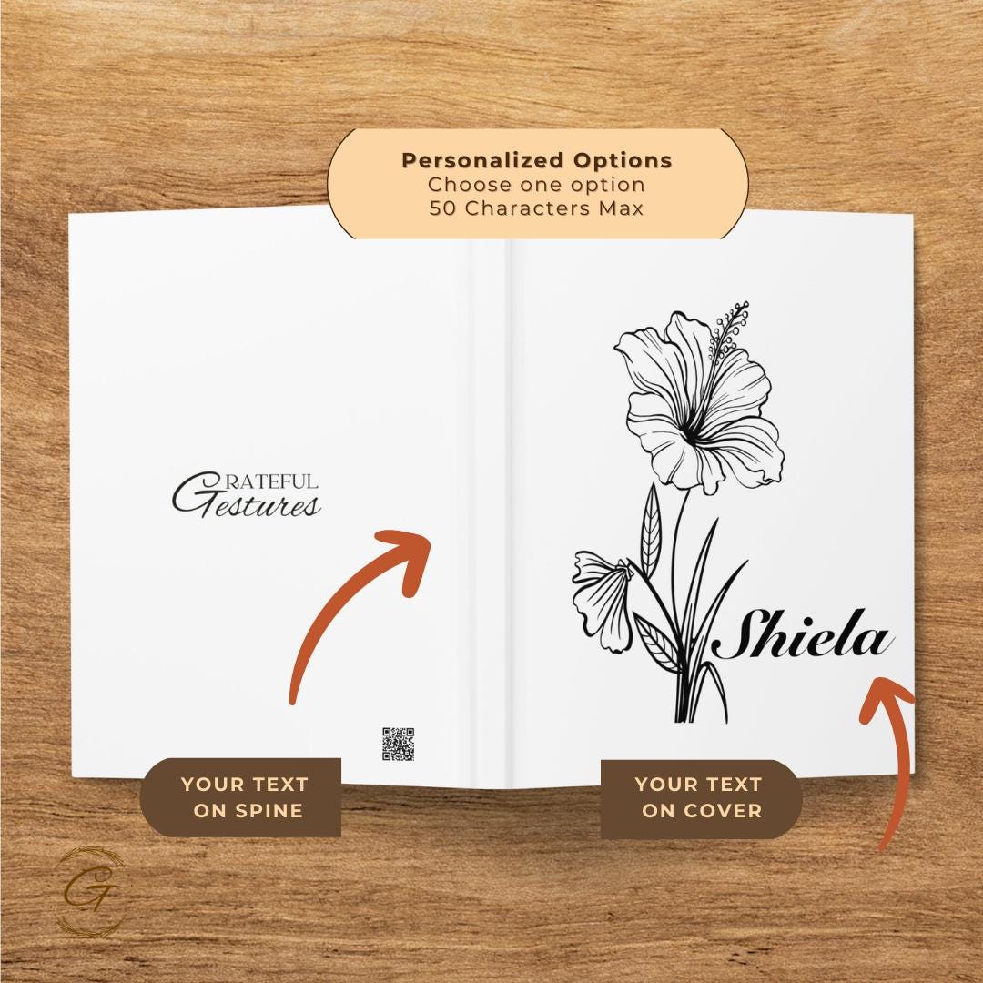 Personalized Floral Journal Notebook