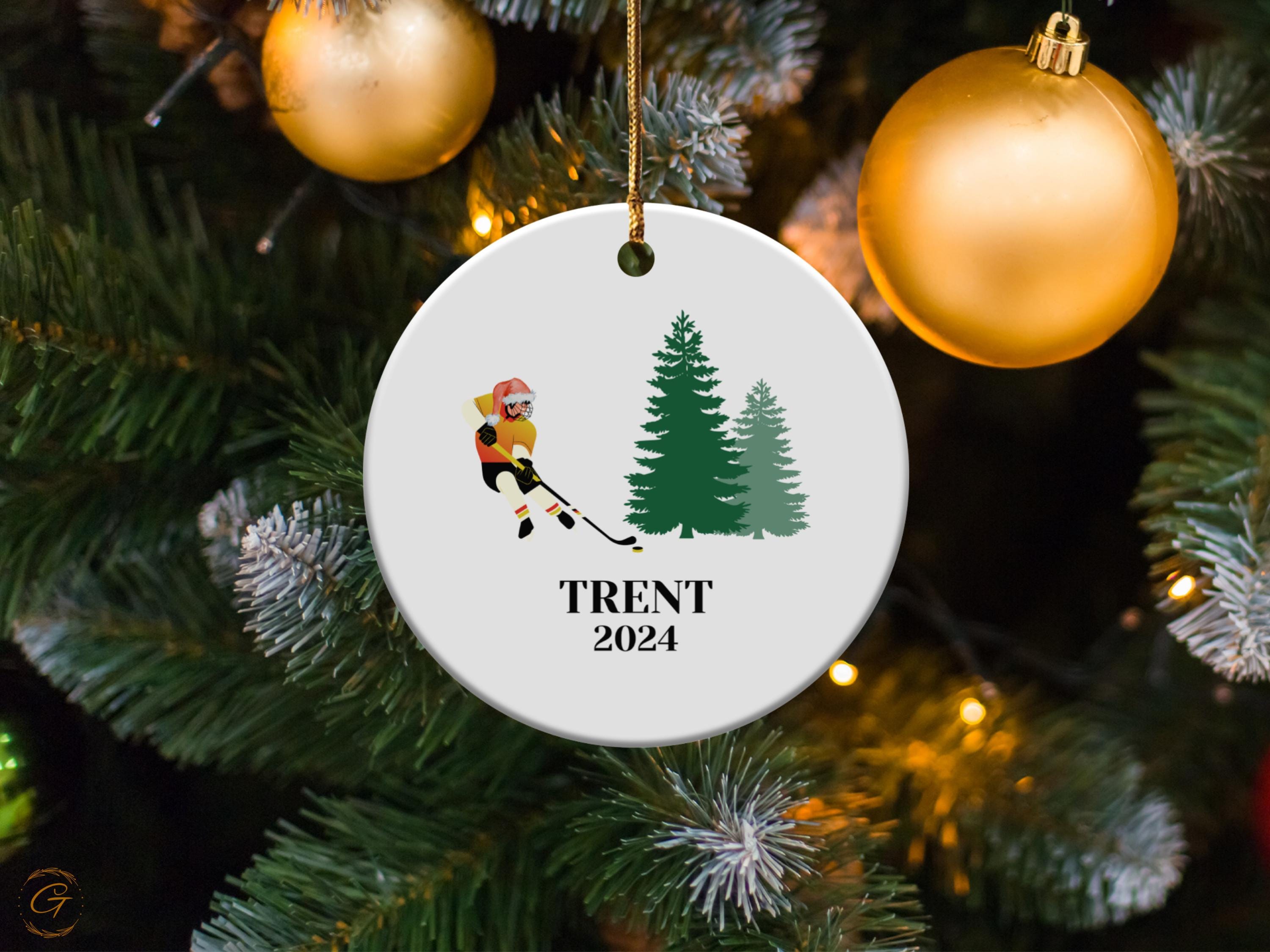 Personalized Ice Hockey Ornament, Custom Christmas Tree Decoration