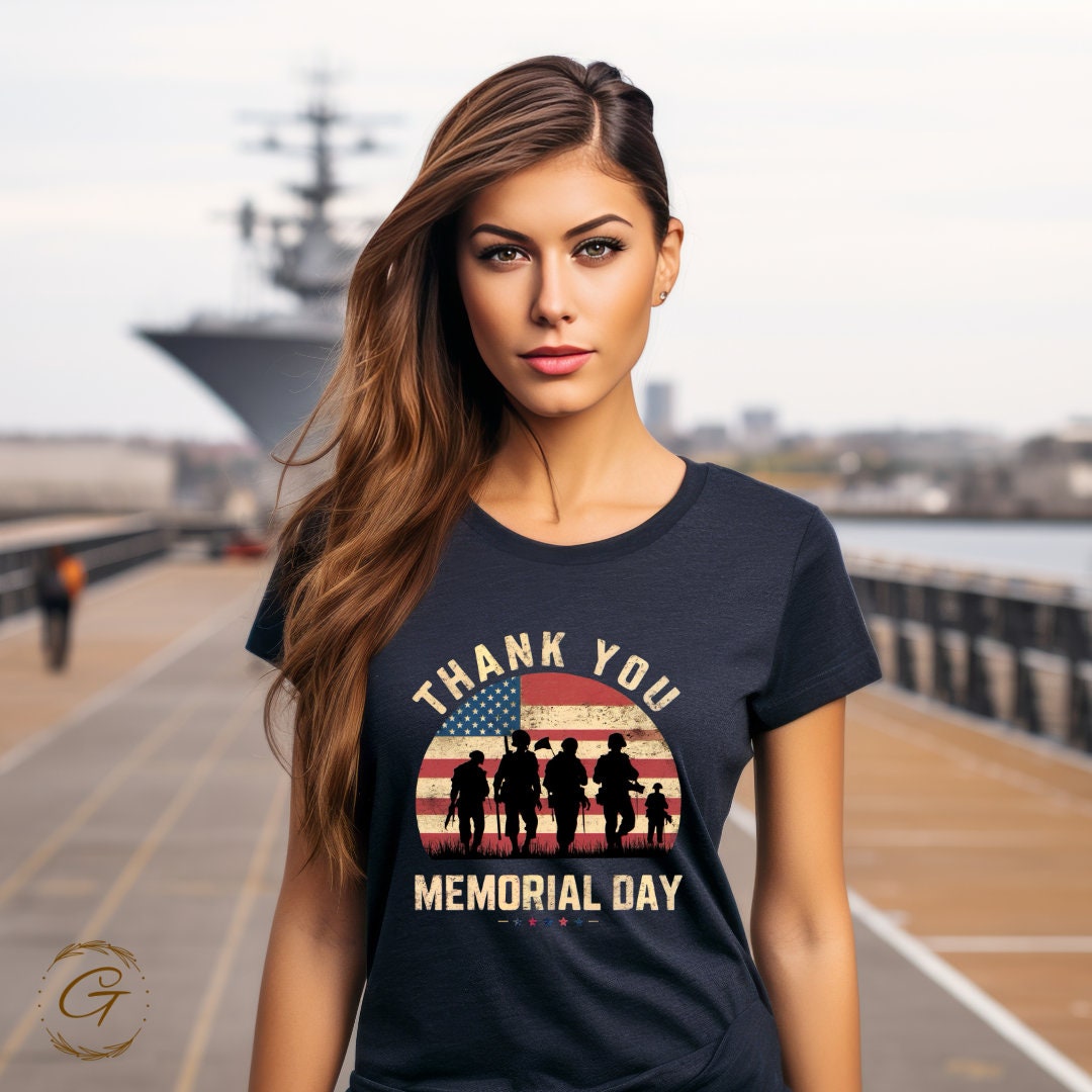Patriotic Memorial Day Shirt - USA Flag Graphic Tee for Men & Women