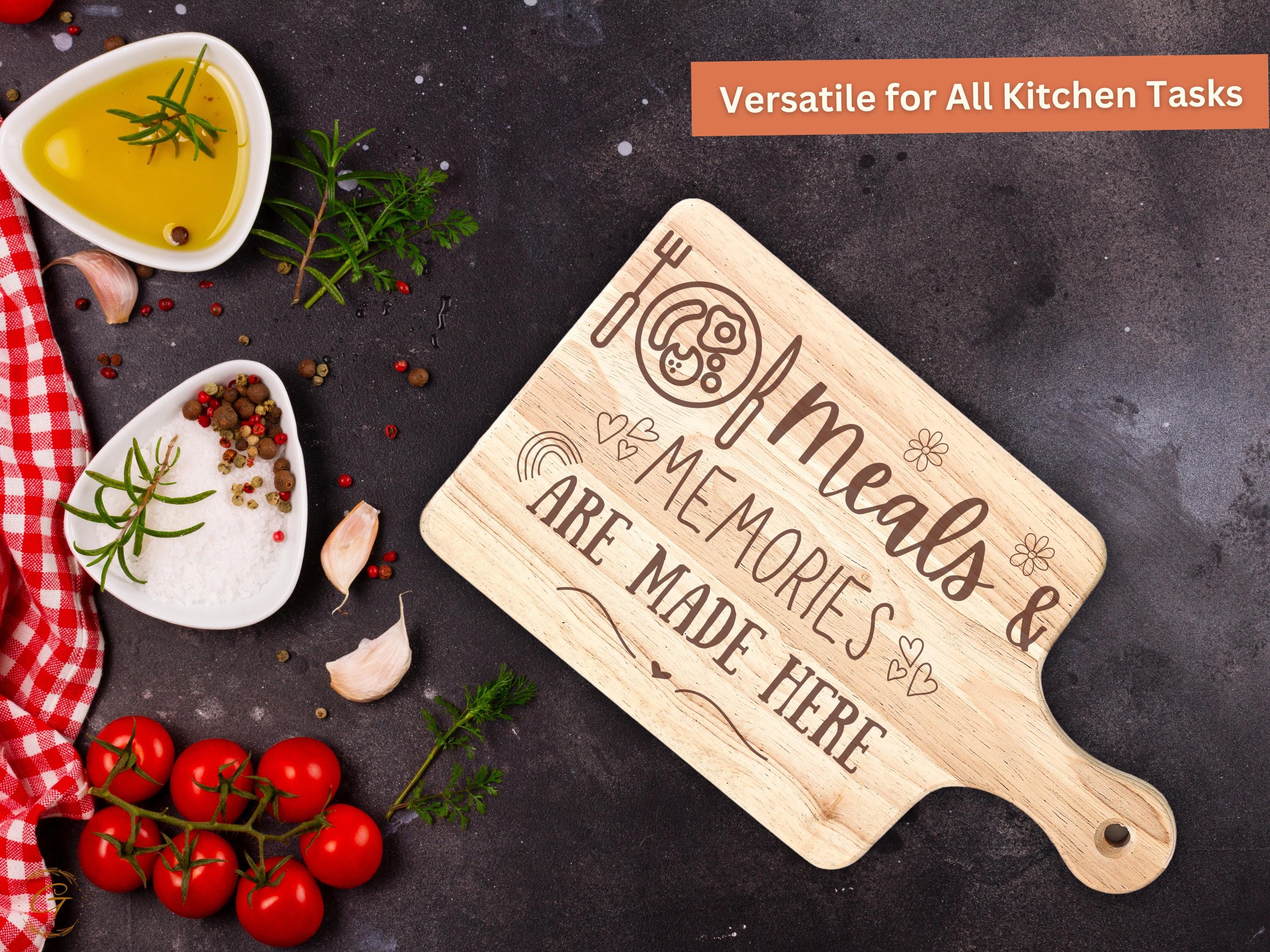 Meals & Memories Hardwood Cutting Board | Engraved Kitchen Gift