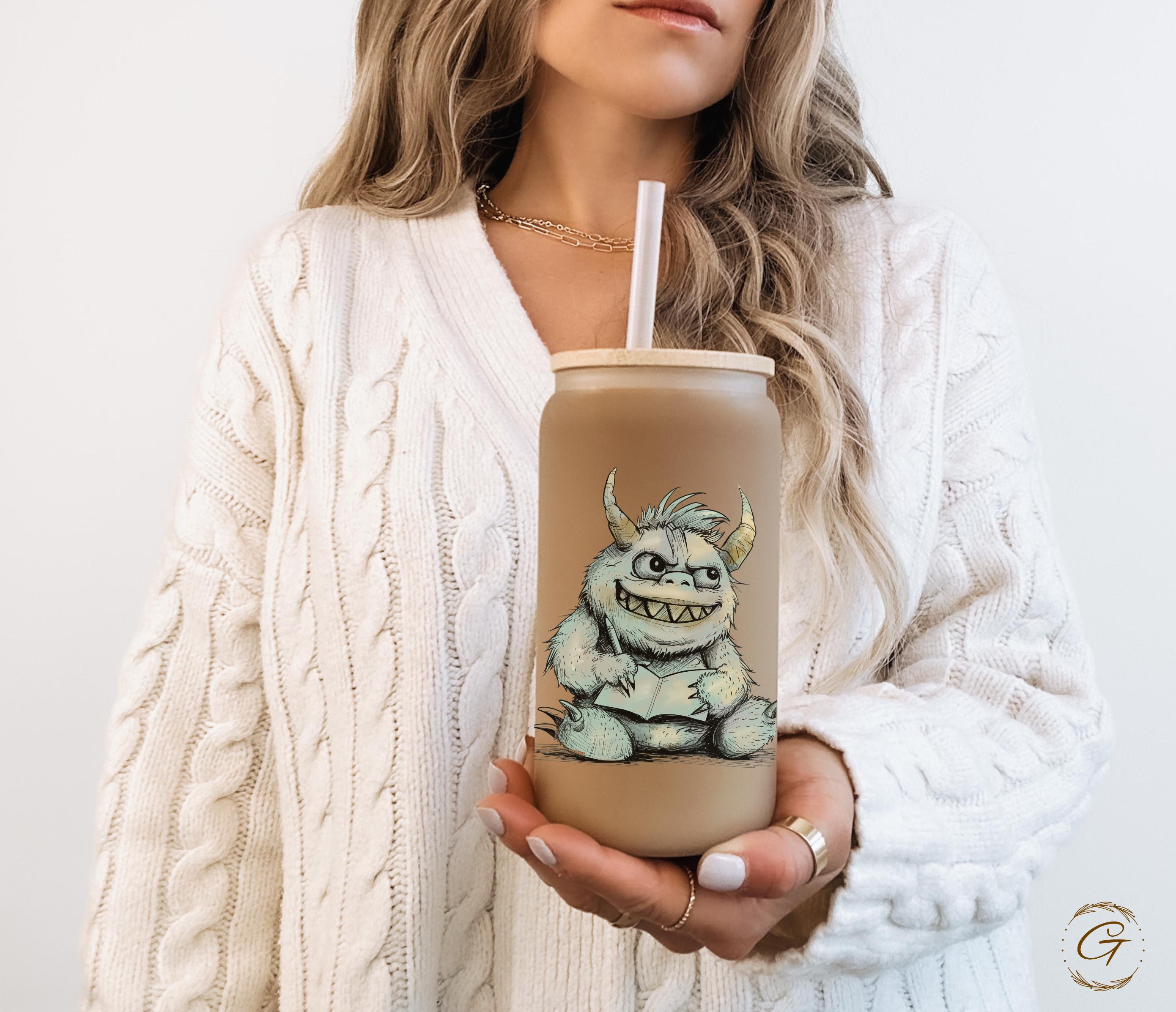 Monster School Yay Design Frosted Glass Cup