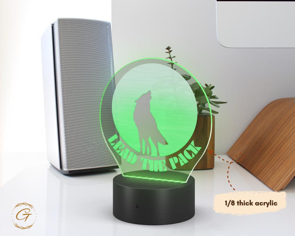 Lead The Pack Circle Acrylic LED Sign, Inspirational Wall Light