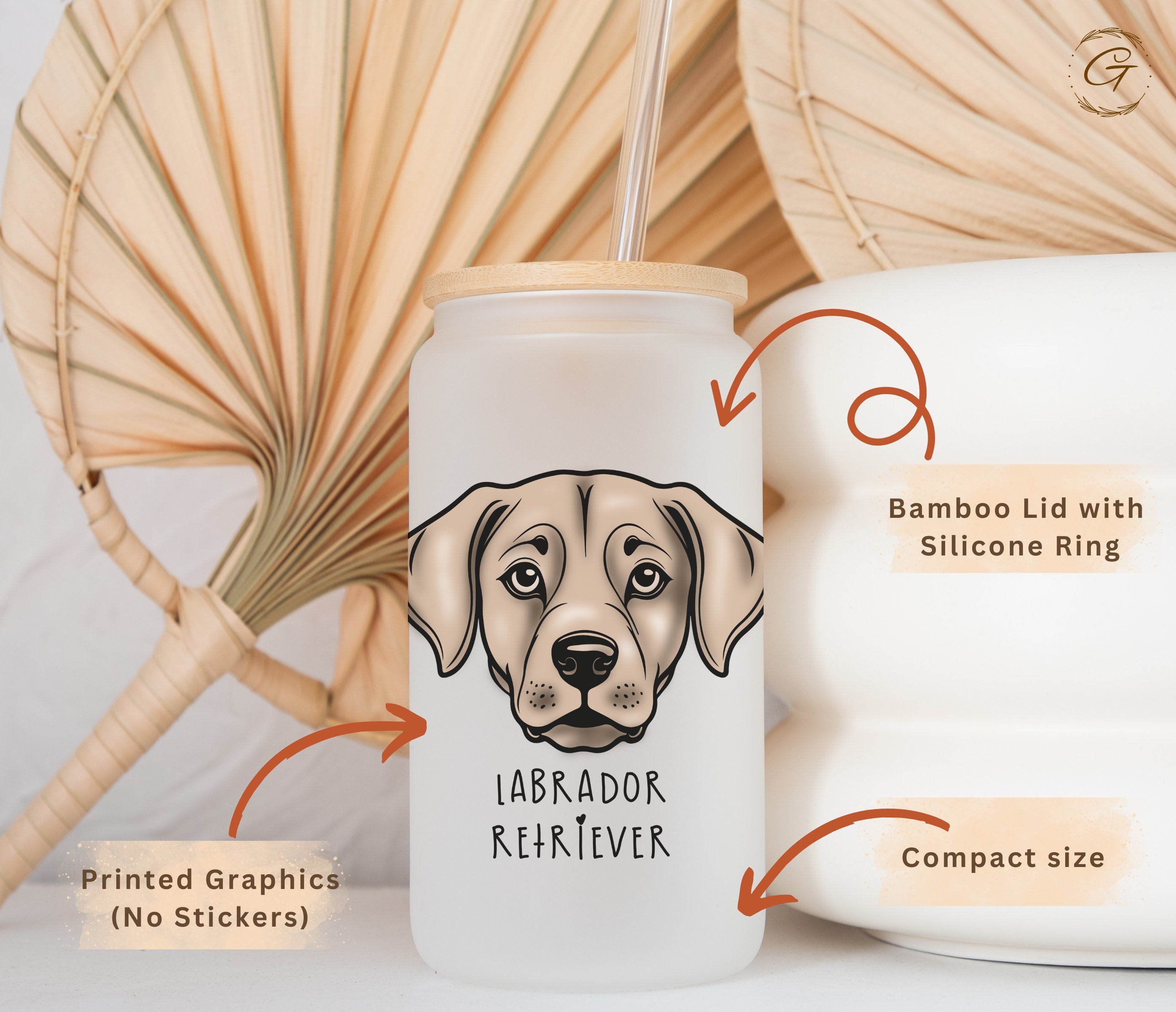 Labrador Retriever Dog Design Frosted Glass