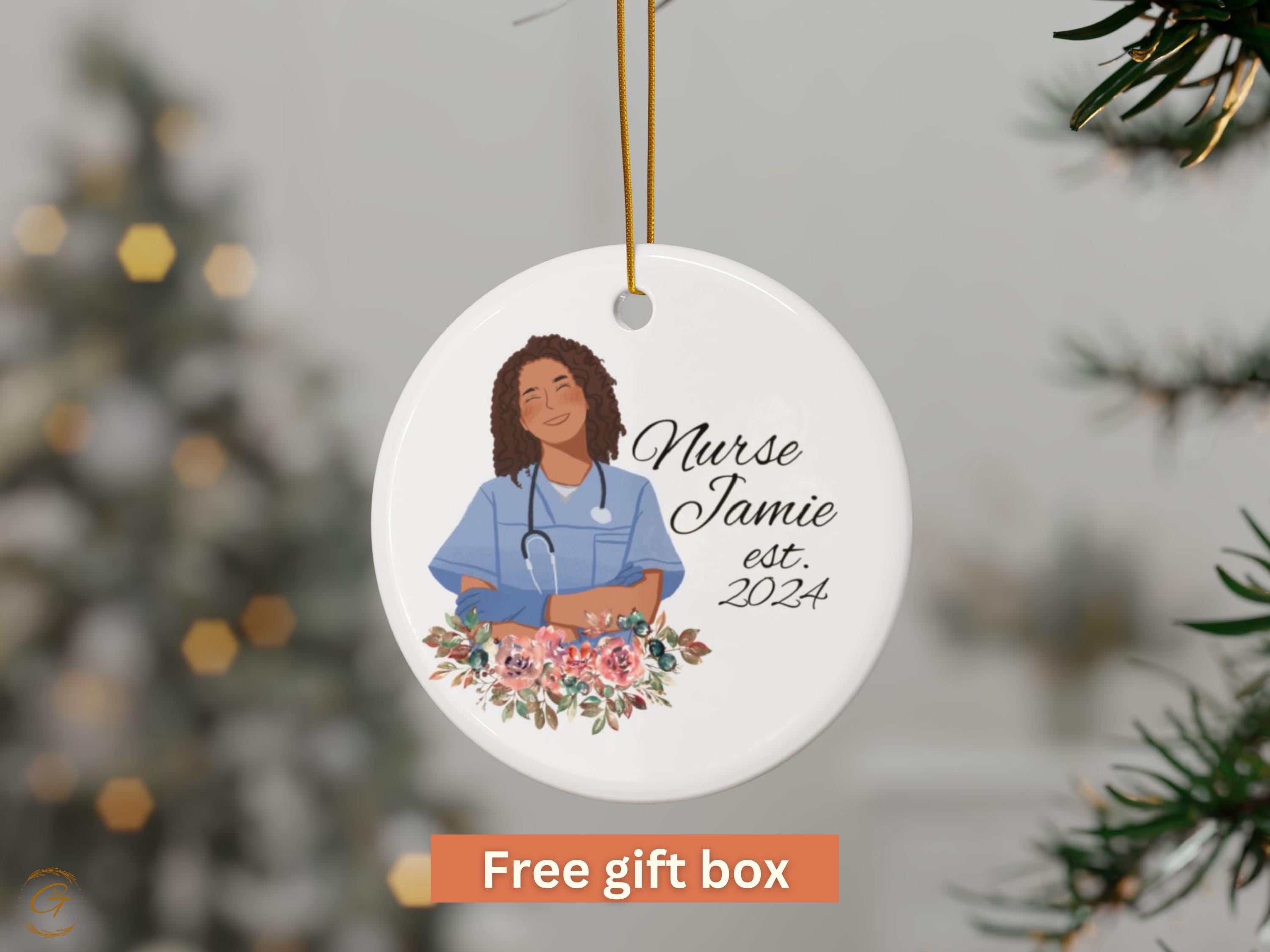 Personalized Nurse Ornament, Custom Nurse Gift, Nursing Graduation 2024, Custom Healthcare Decoration, Stethoscope Keepsake Holiday Nurse RN