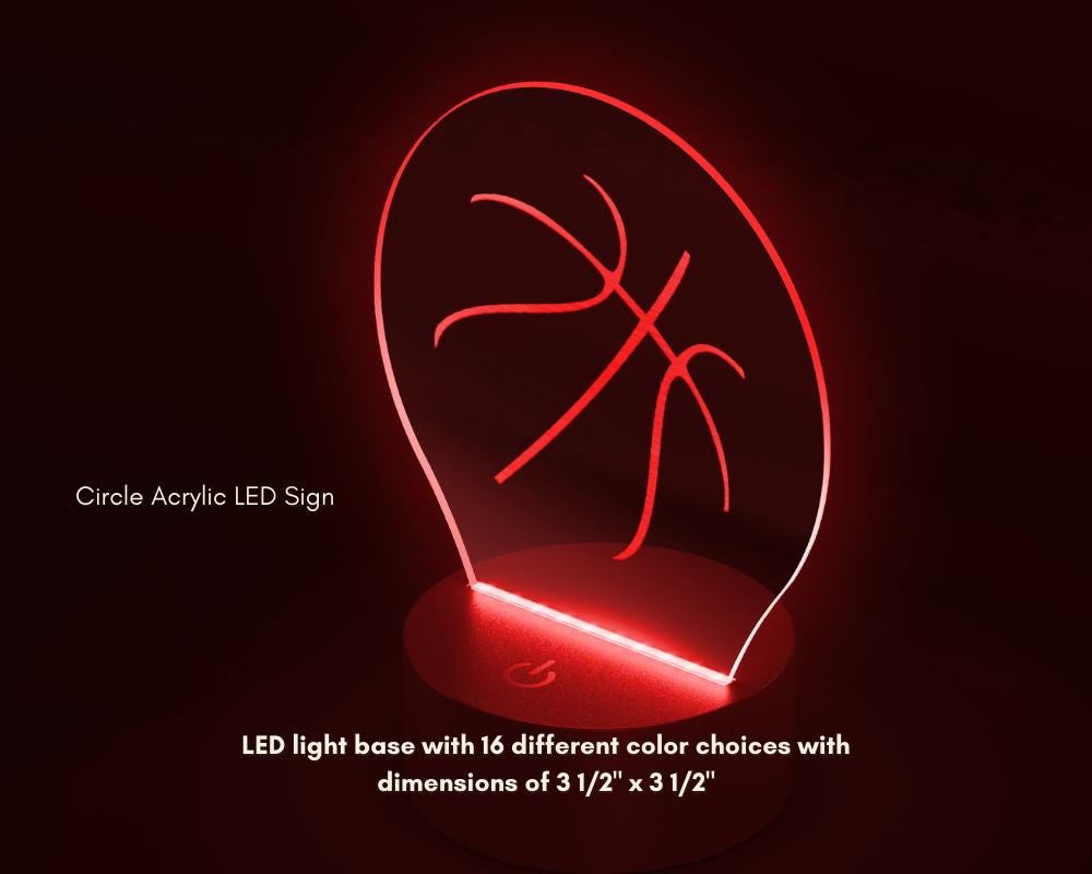 Basketball Circle Acrylic LED Sign