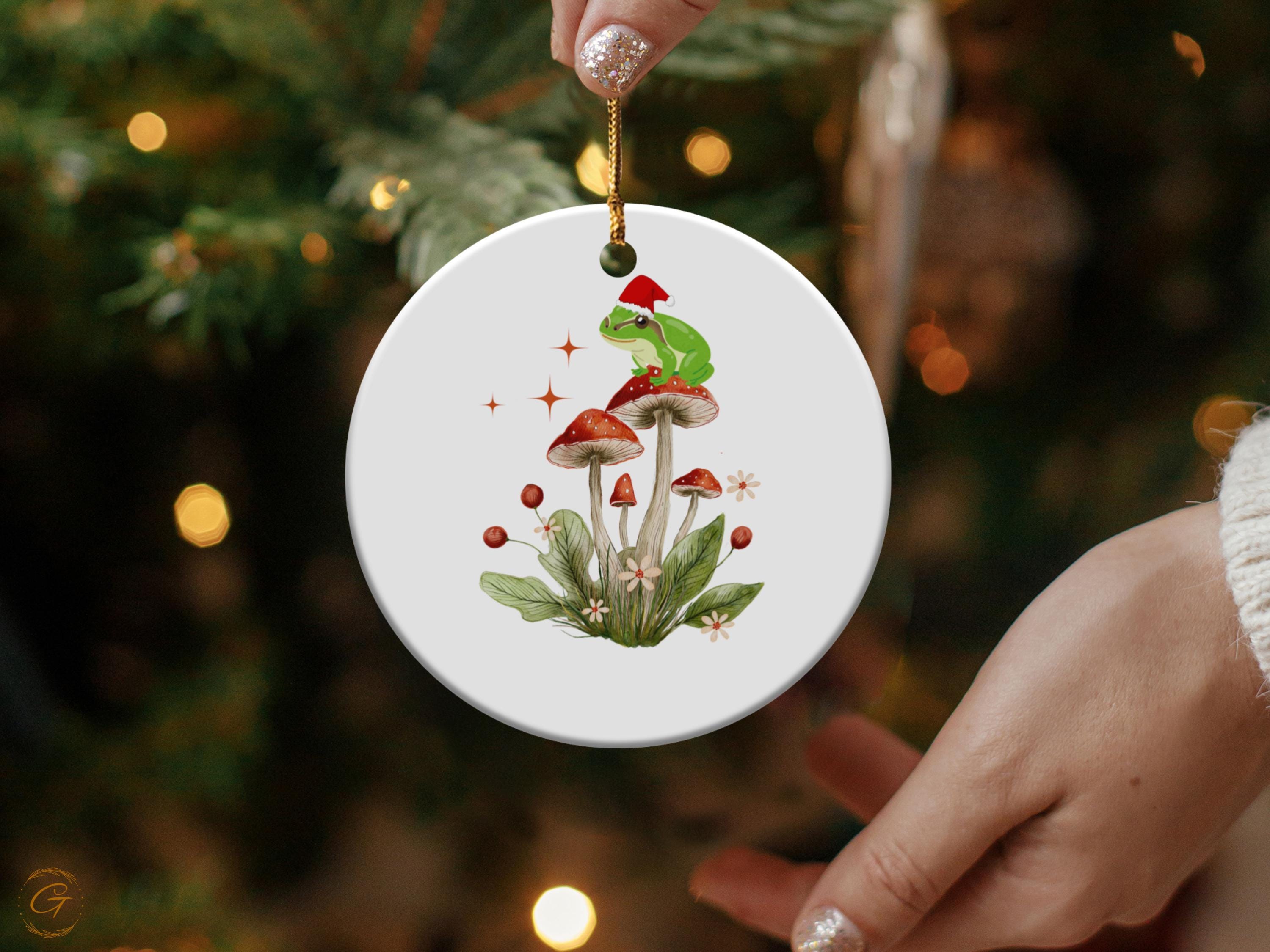 Whimsical Froggy Santa Ornaments, Christmas Decorations, Woodland Decor, Holiday Gift, Unique Festive Home Accent, Froggy Santa Holiday Gift