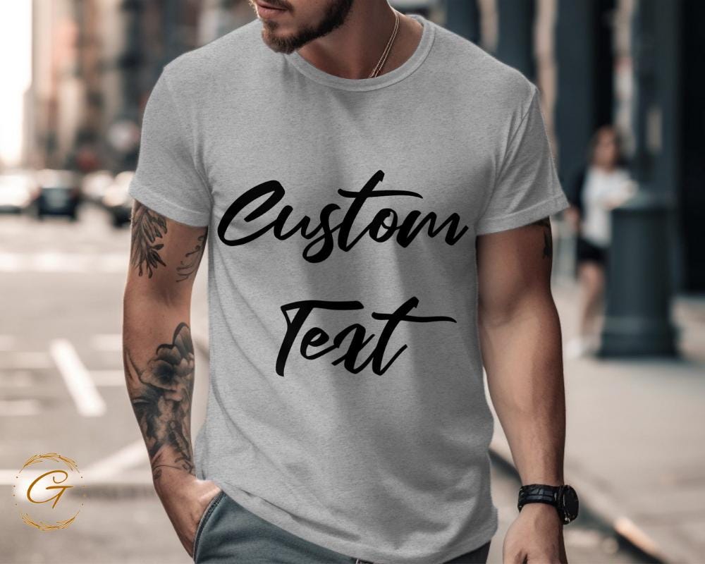Personalized Text Design Tee, Personalized T-Shirt Unique Gift Idea