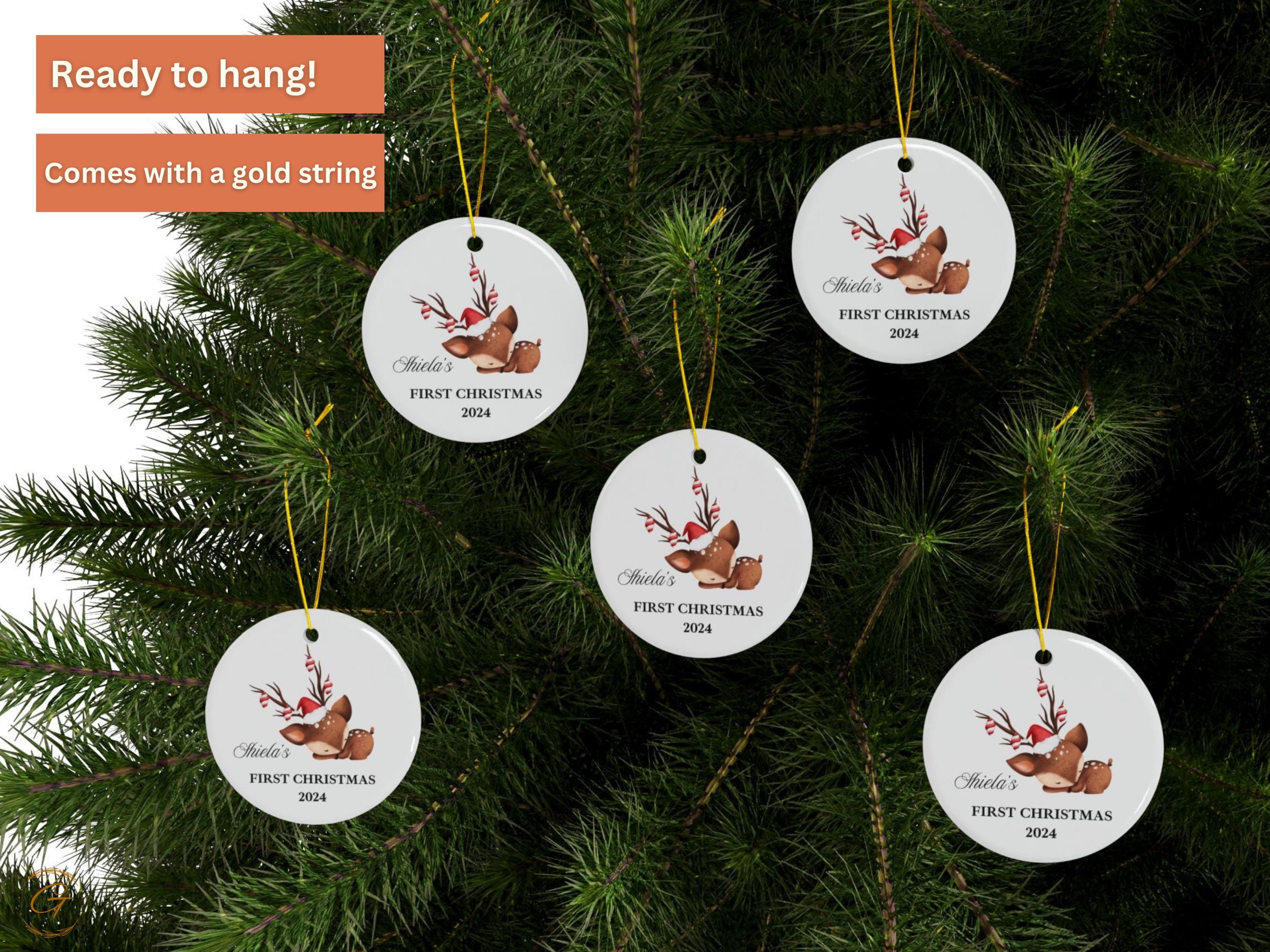 Personalized Reindeer Ornaments, First Christmas 2024, Personalized Deer Christmas Ornaments, Adorable Baby Reindeer Keepsake, Holiday Gifts