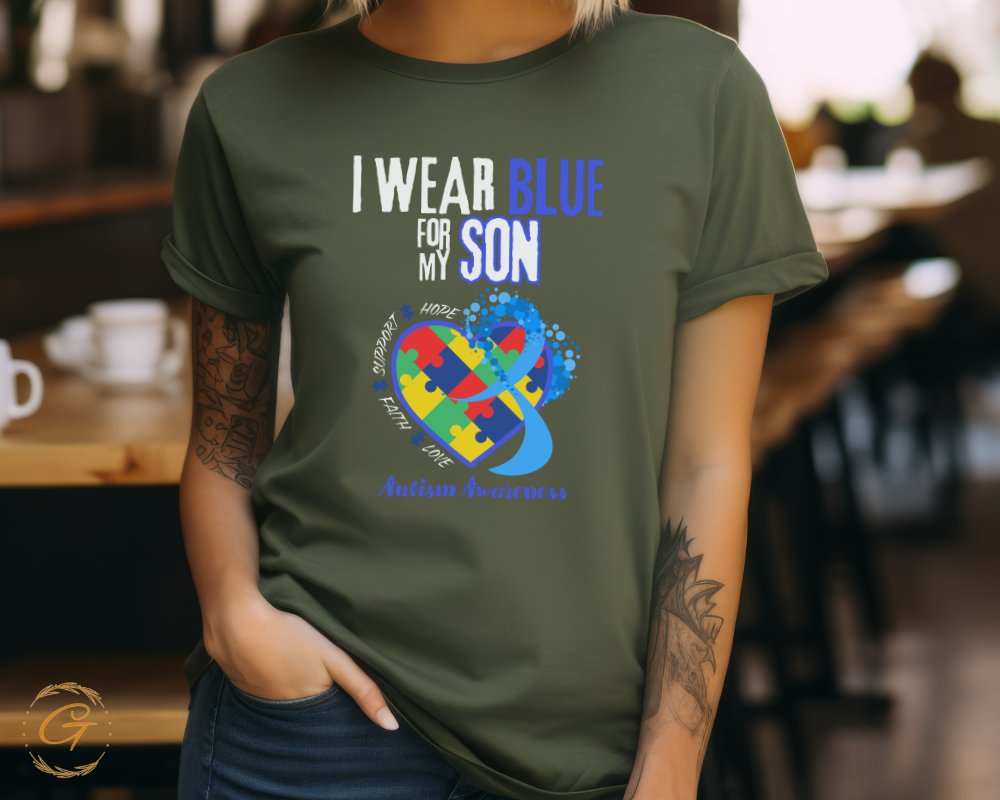 I Wear Blue for My Son Autism Awareness Shirt product type