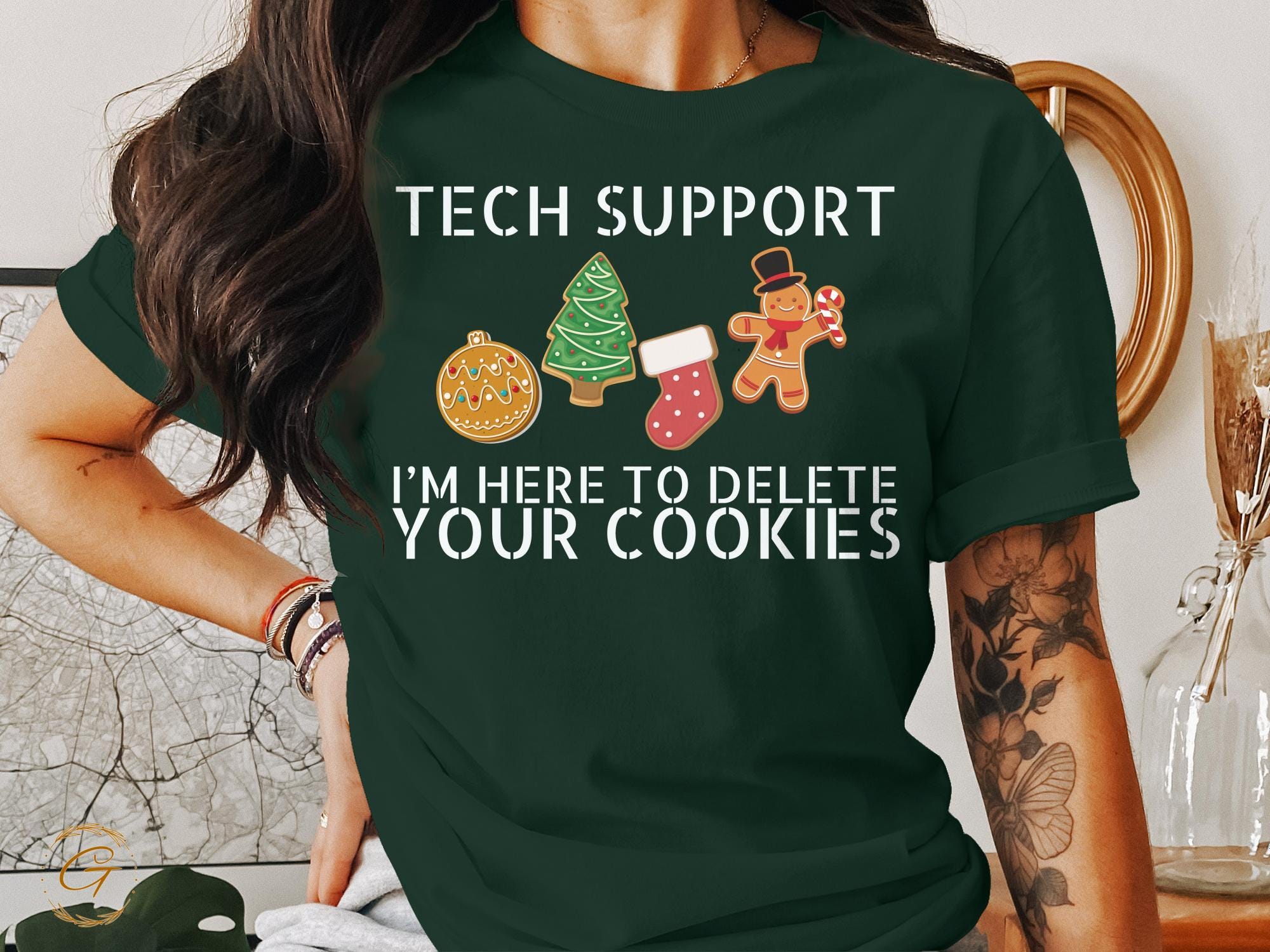 Profession T-shirt, Tech Support Christmas Cookies Tee