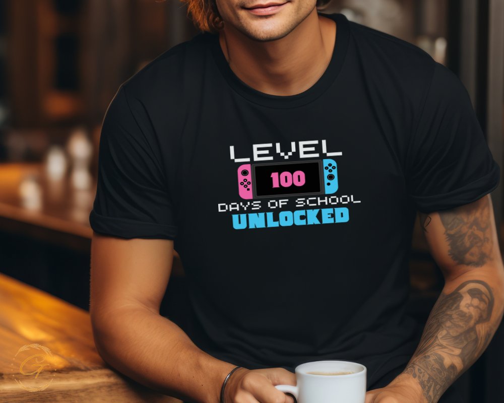 Level 100 Days of School Unlocked t-shirt product type