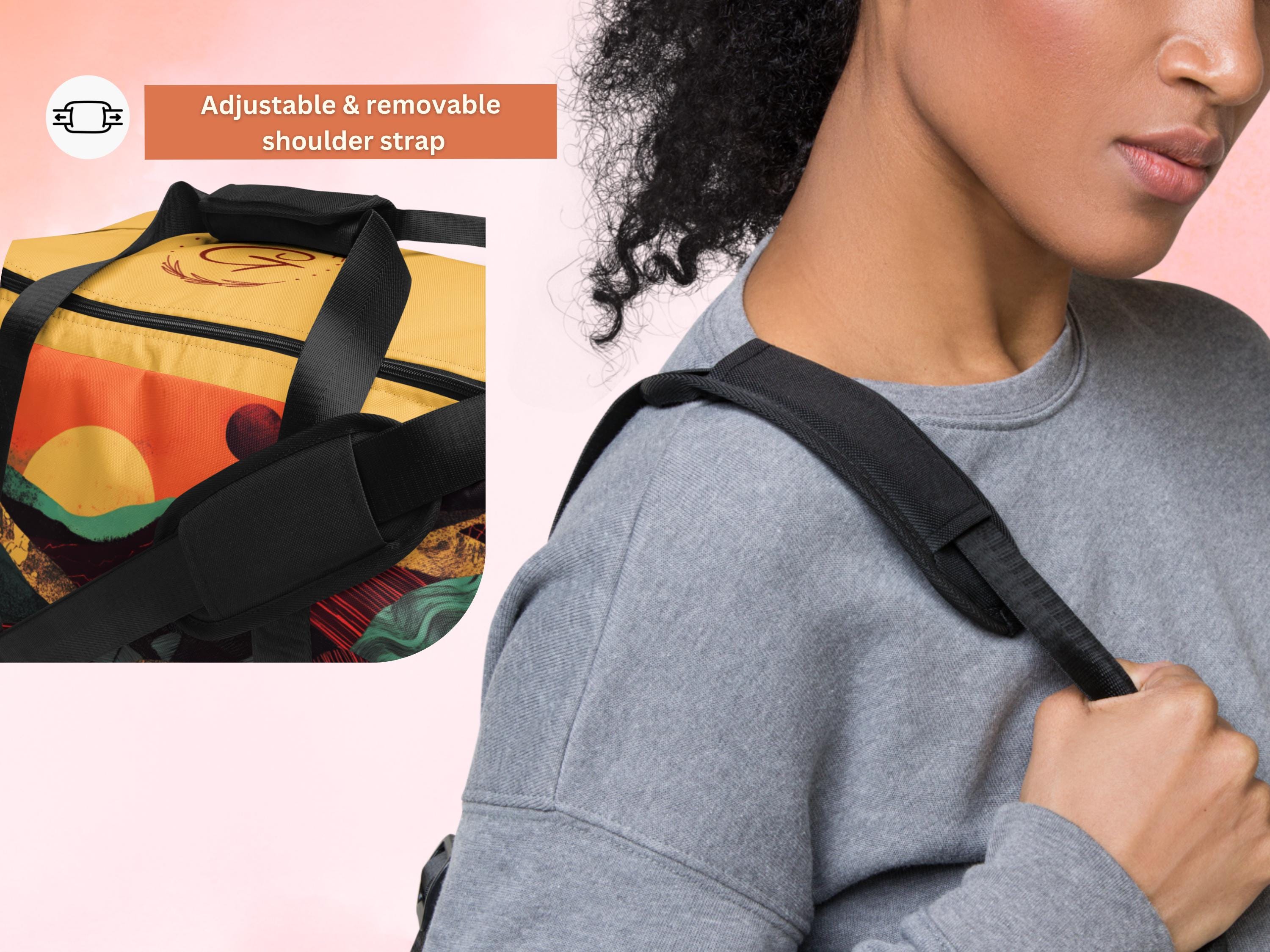 Sunset Mountain Duffel Bag - Bold Gym Bag with Nature-Inspired Art