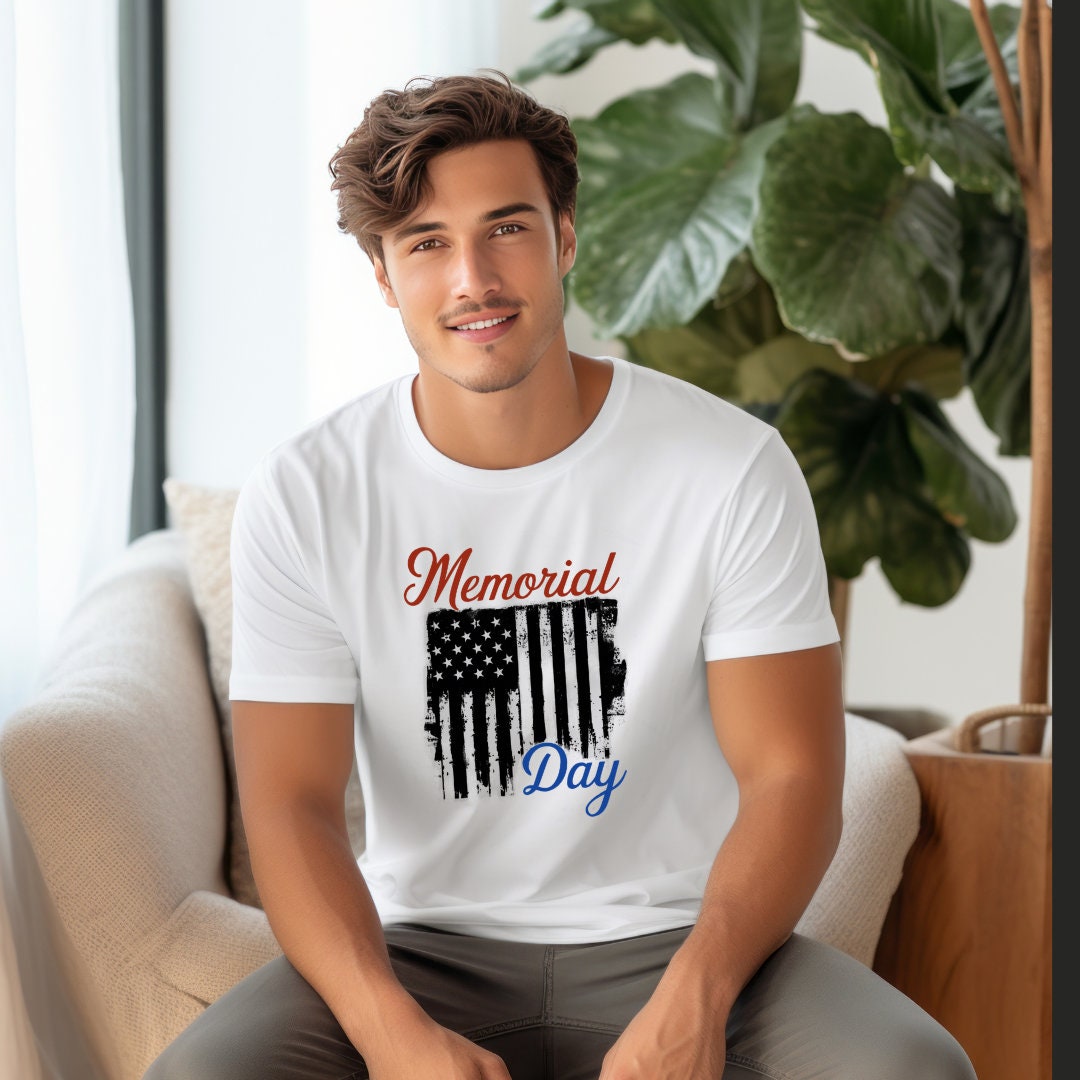 Patriotic Memorial Day T-Shirt – USA Flag Graphic Tee