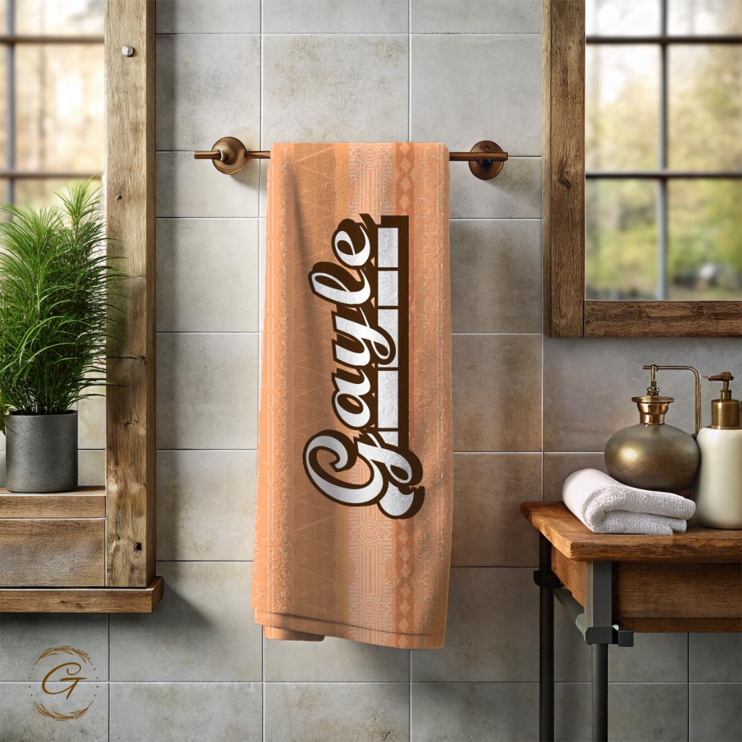Aztec Design With Personalized Name Beach Towel