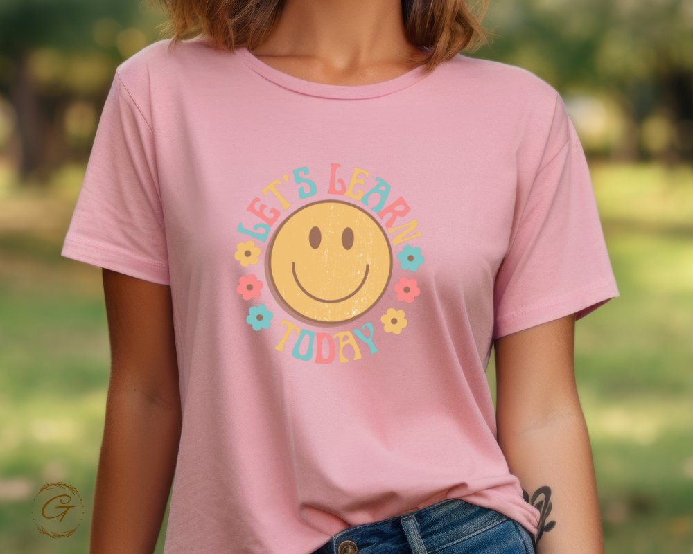Let's Learn Today Smiley Face Graphic Tee product