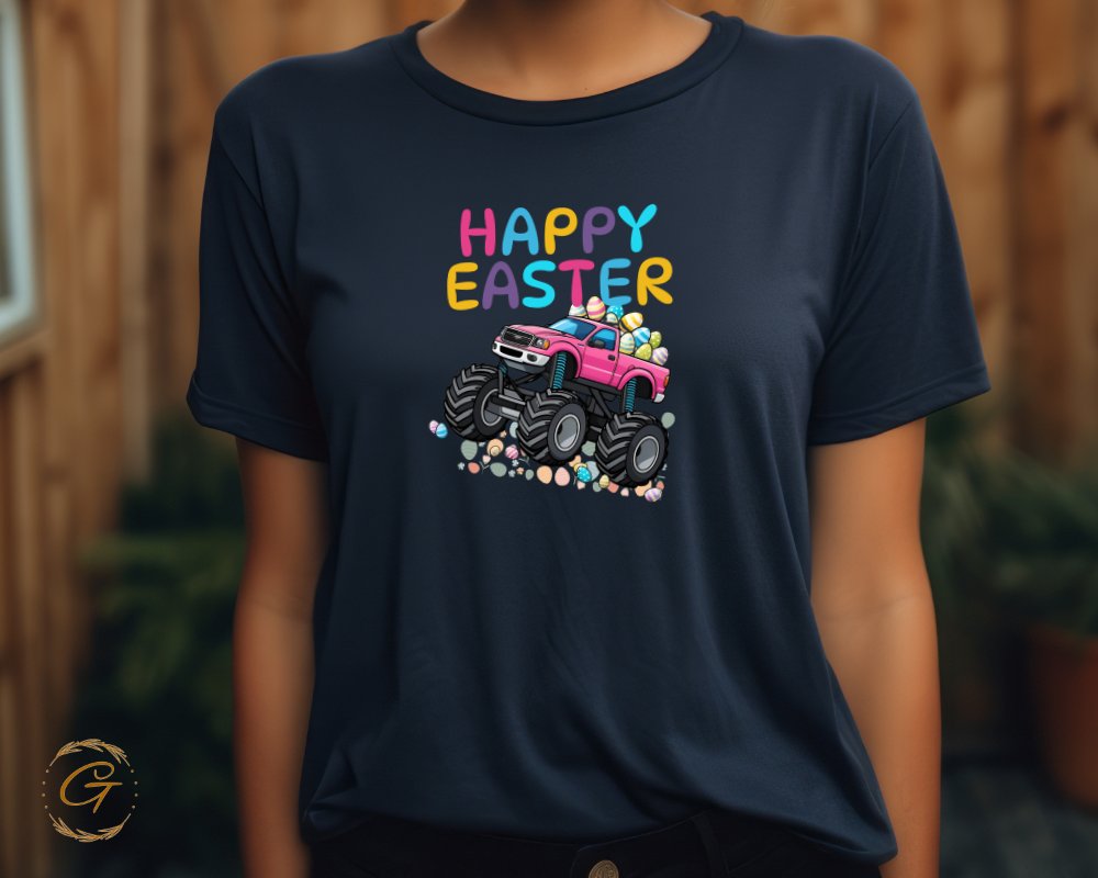 Colorful Happy Easter Monster Truck T-Shirt product type