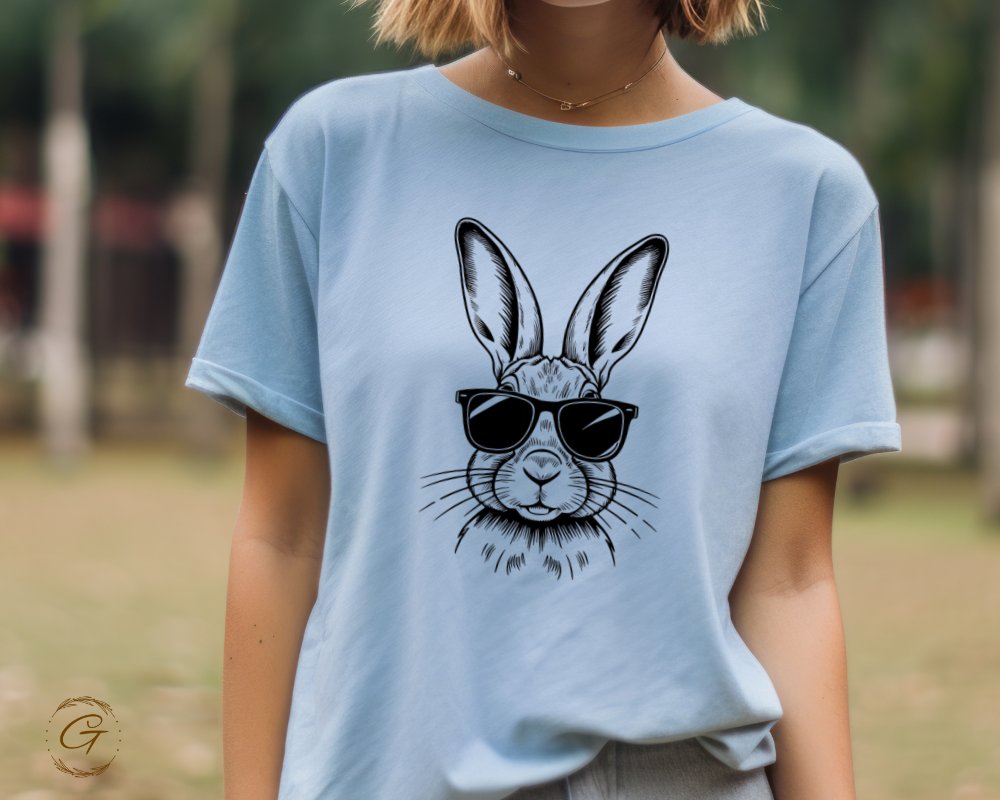 Cool Rabbit Wearing Sunglasses Casual Graphic T-Shirt product