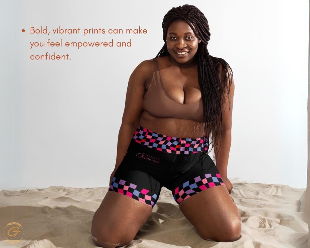 Vibrant Checkered Design Yoga Shorts and Leggings Comfortable High Quality Activewear Perfect for Workout Yoga Everyday Wear Stretchy Fabric